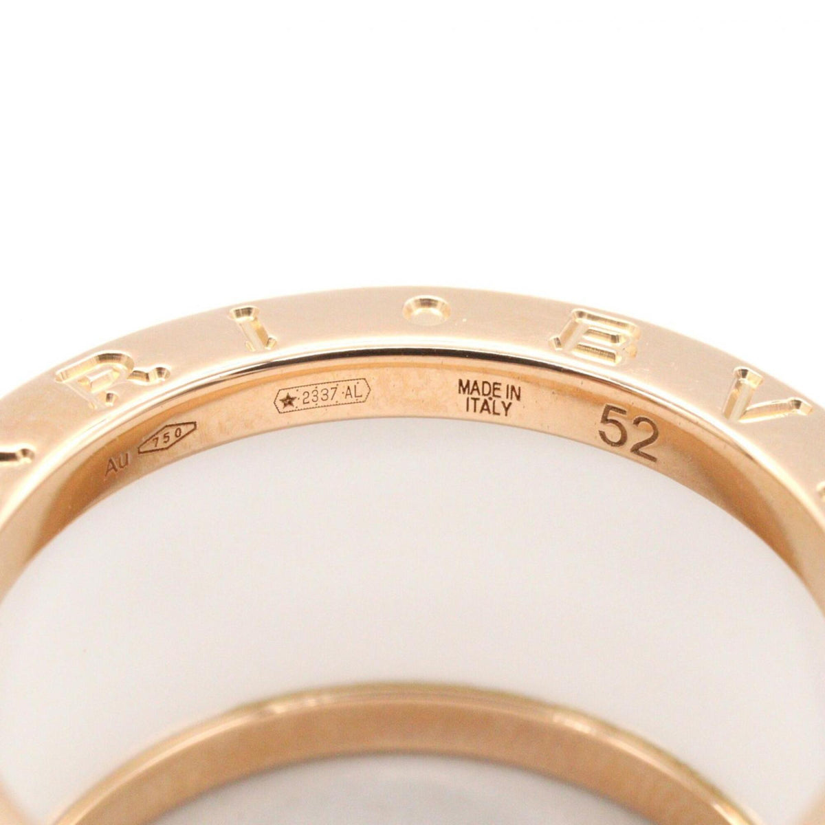 Bvlgari Gold White Pink Gold (18K) Ceramic Band Ring (Pre-Owned)