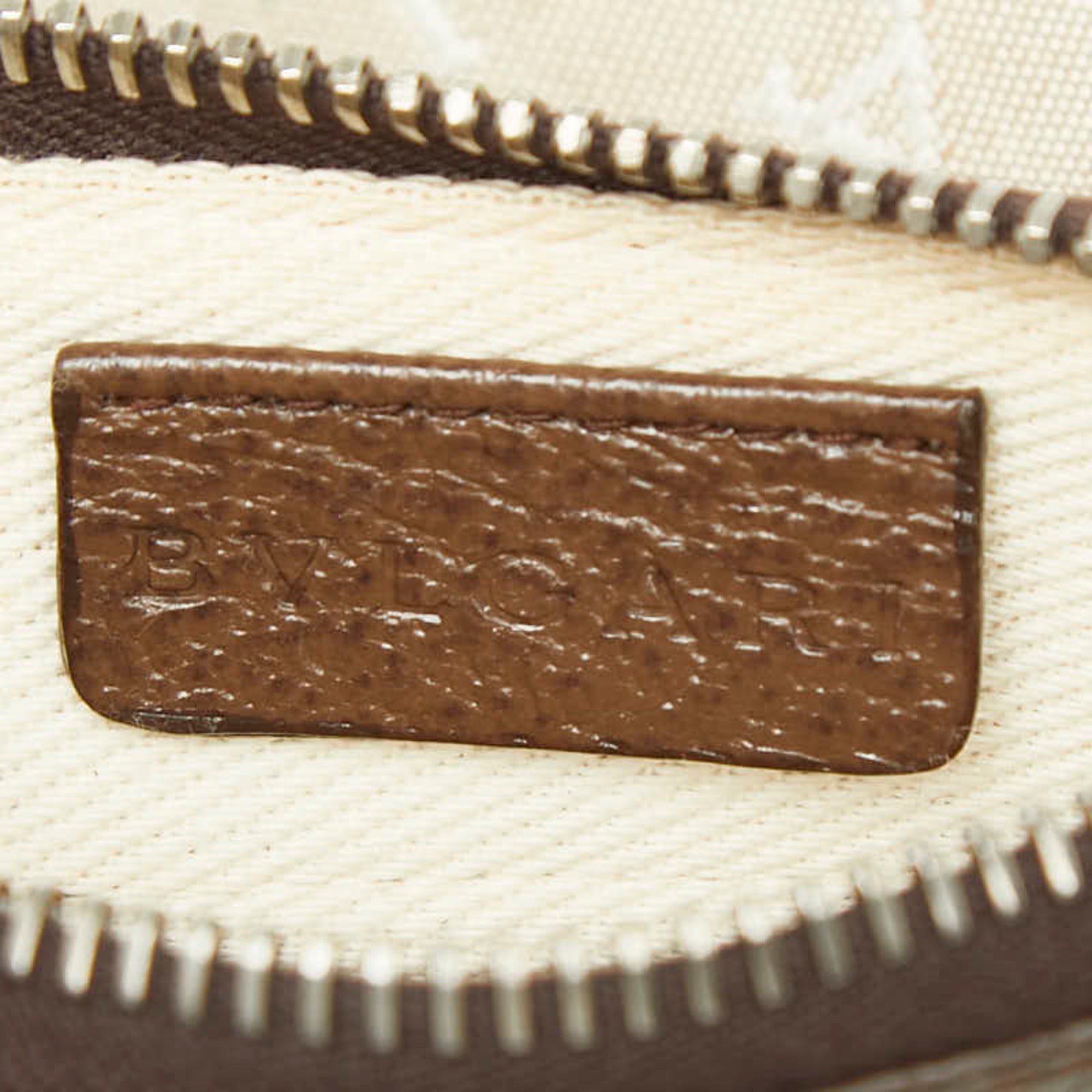 Bvlgari Beige Brown Canvas Leather Shoulder Bag (Pre-Owned)