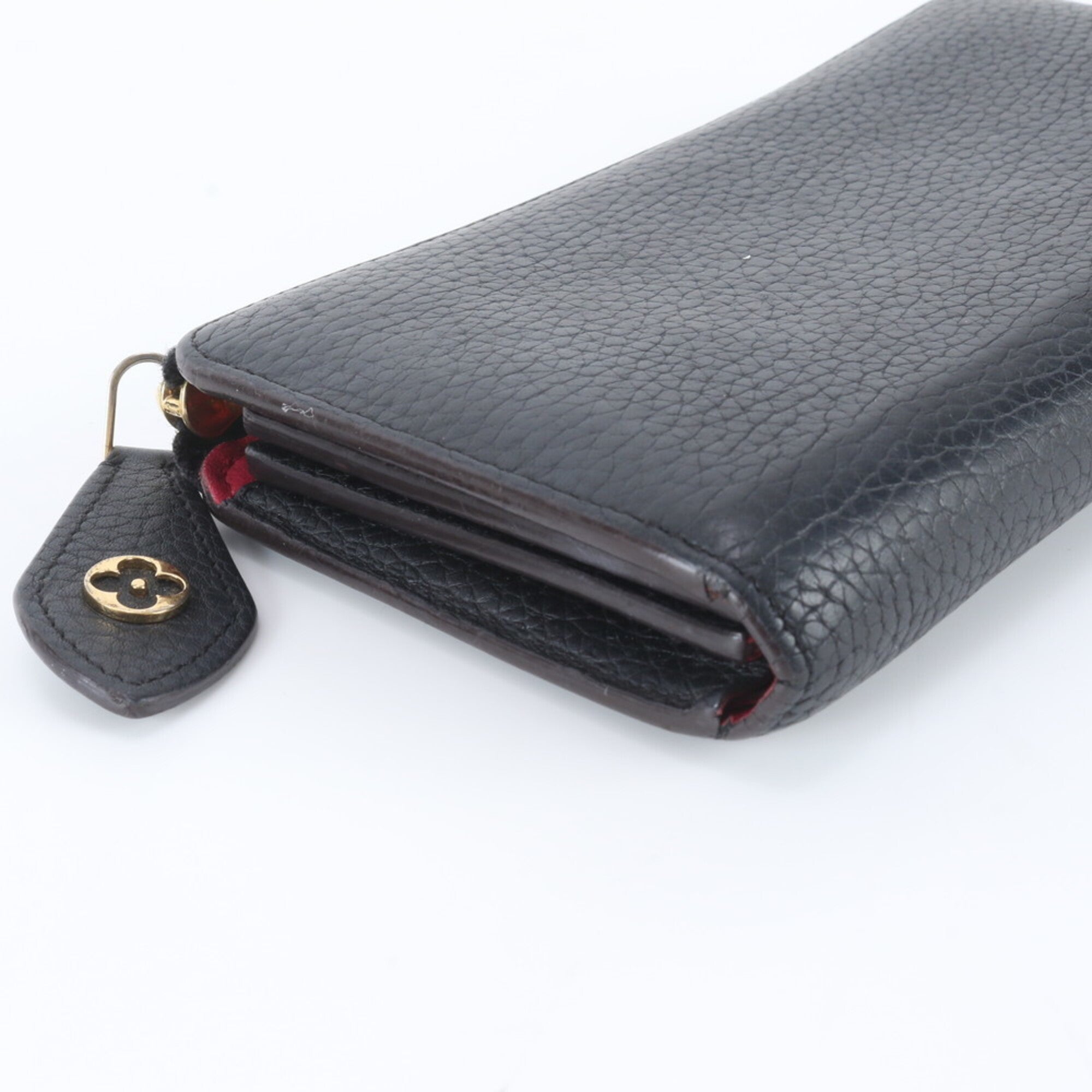 Louis Vuitton Hot Pink Noir Leather Long Wallet (Bi-Fold) (Pre-Owned)