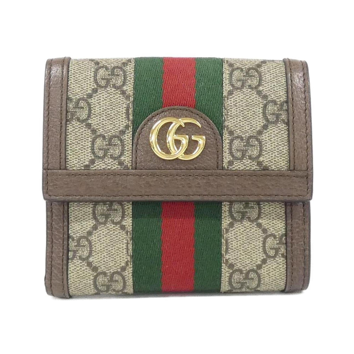 Gucci Ophidia Beige Brown Gg Supreme Canvas Wallet (Bi-Fold) (Pre-Owned)