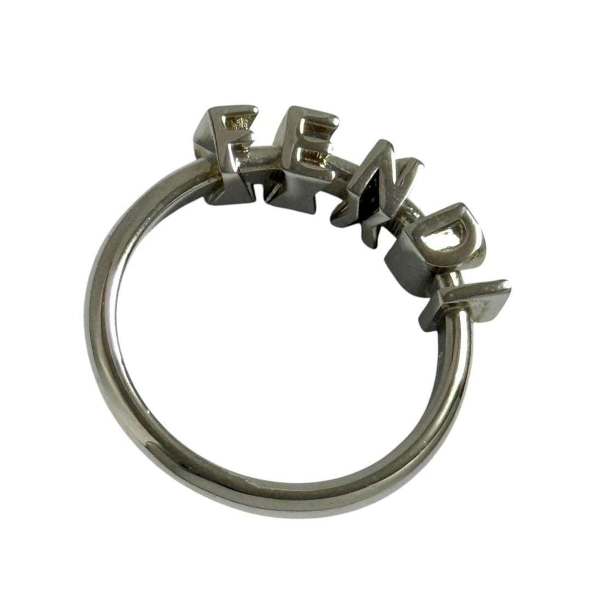 Fendi Silver Metal Band Ring (Pre-Owned)