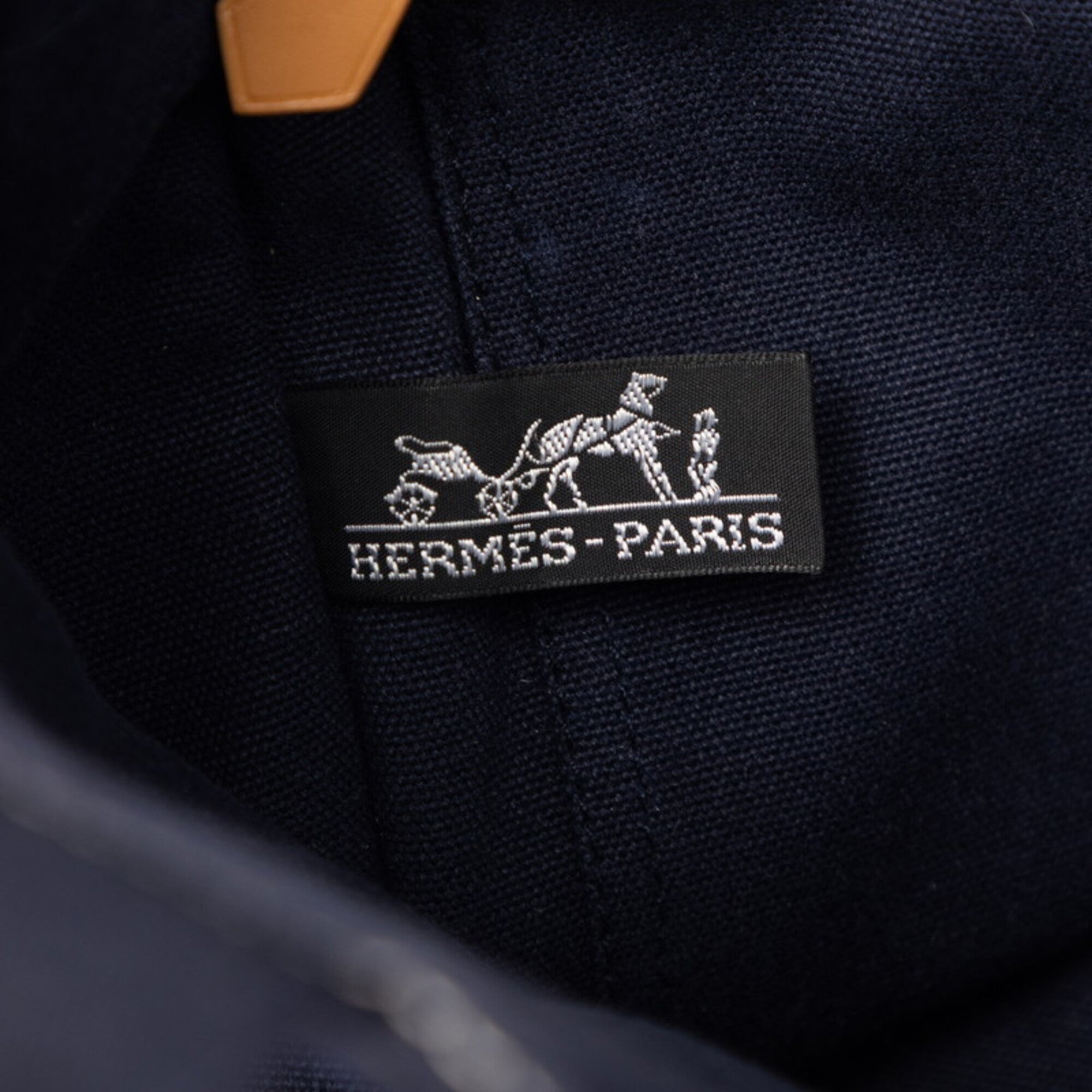 Hermes Navy Canvas Handbag (Pre-Owned)