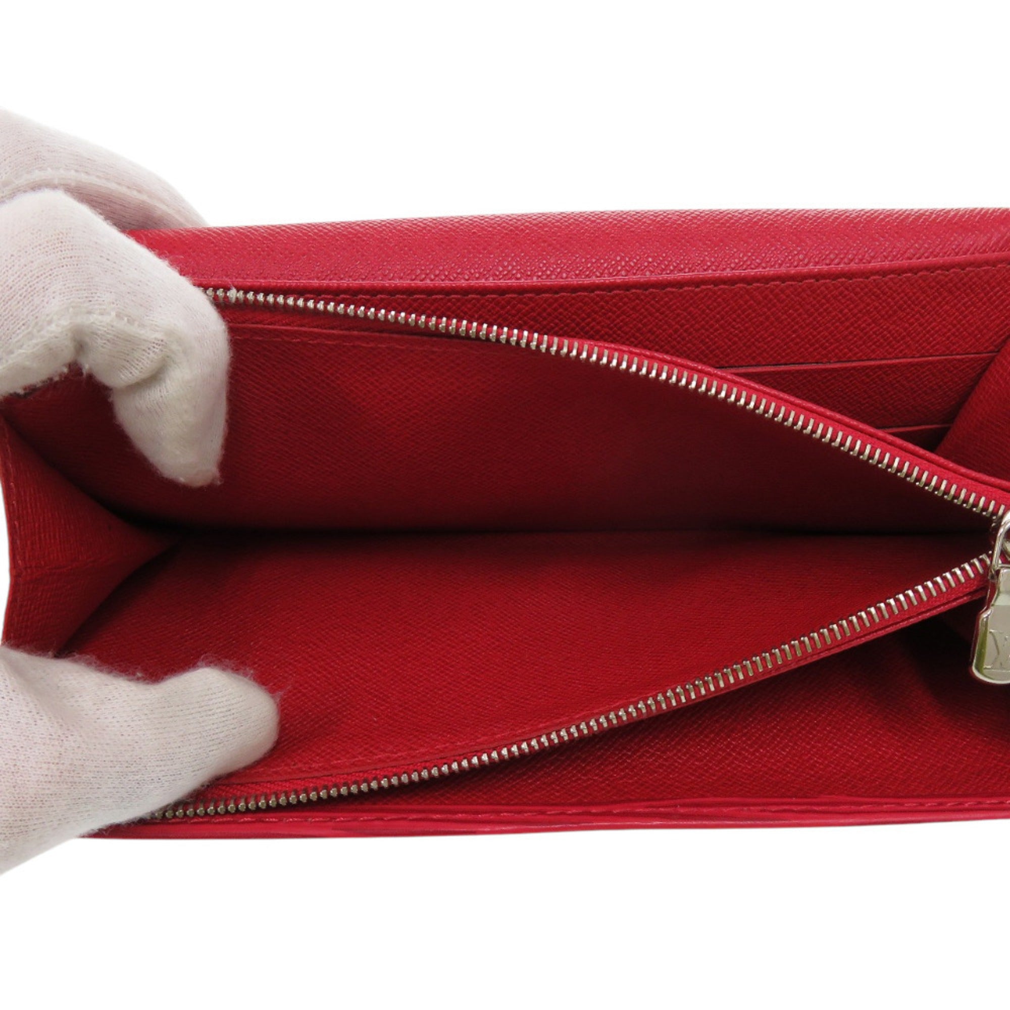 Louis Vuitton Epi Castilian Red Epi Leather Long Wallet (Tri-Fold) (Pre-Owned)