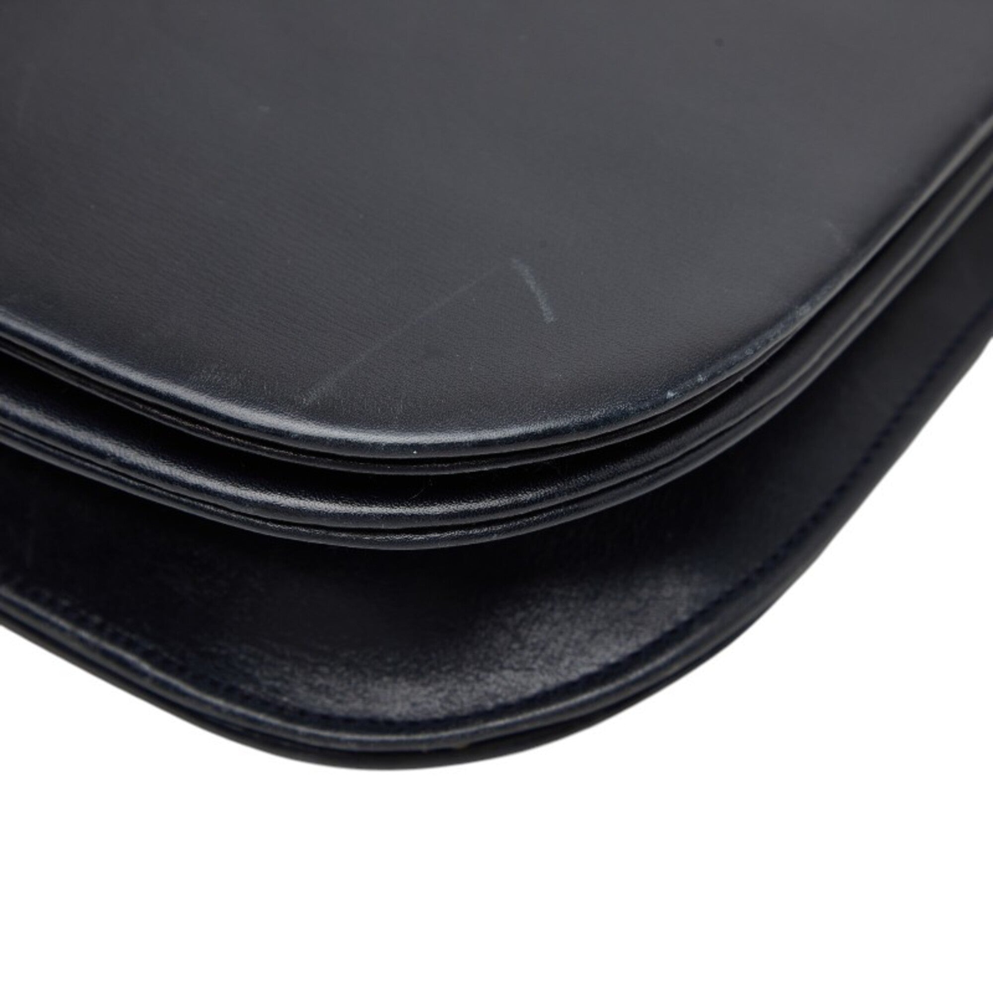 Cartier Sapphire Line Black Leather Shoulder Bag (Pre-Owned)