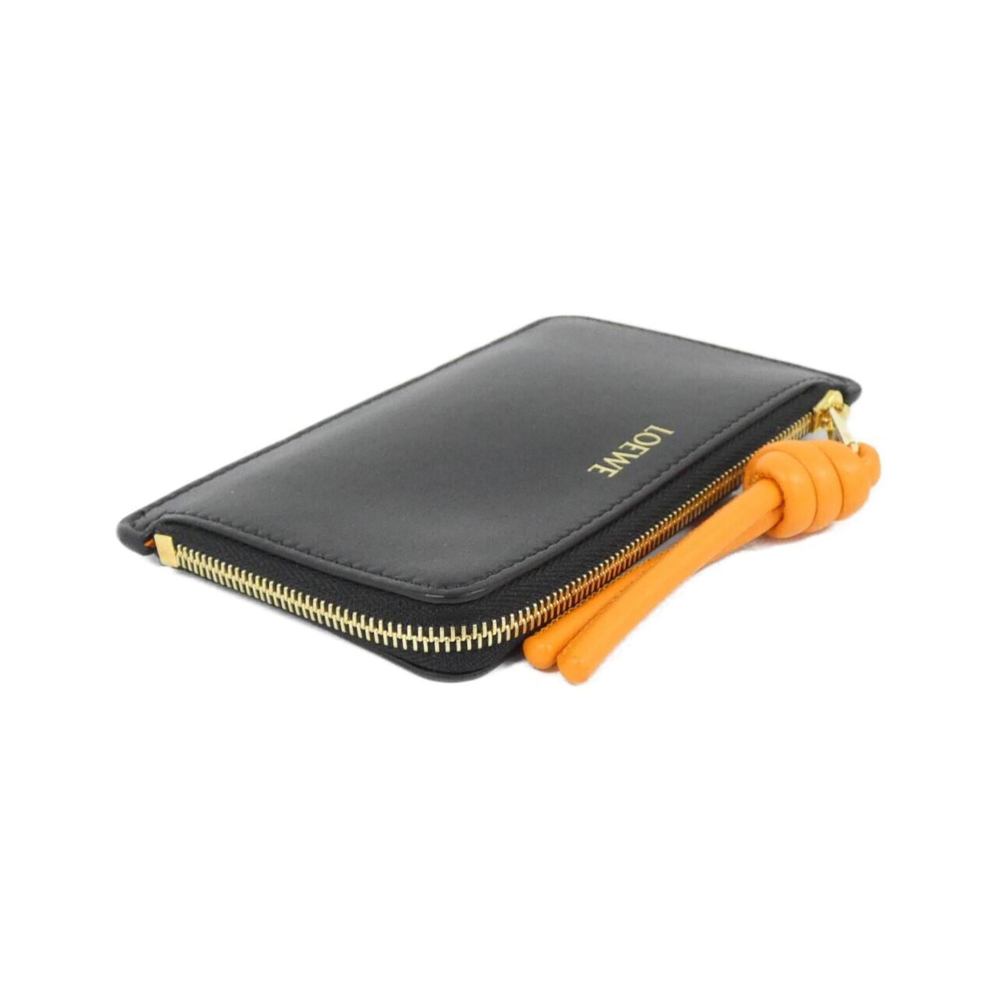 Loewe Black Orange Leather Coin Purse/Coin Case (Pre-Owned)