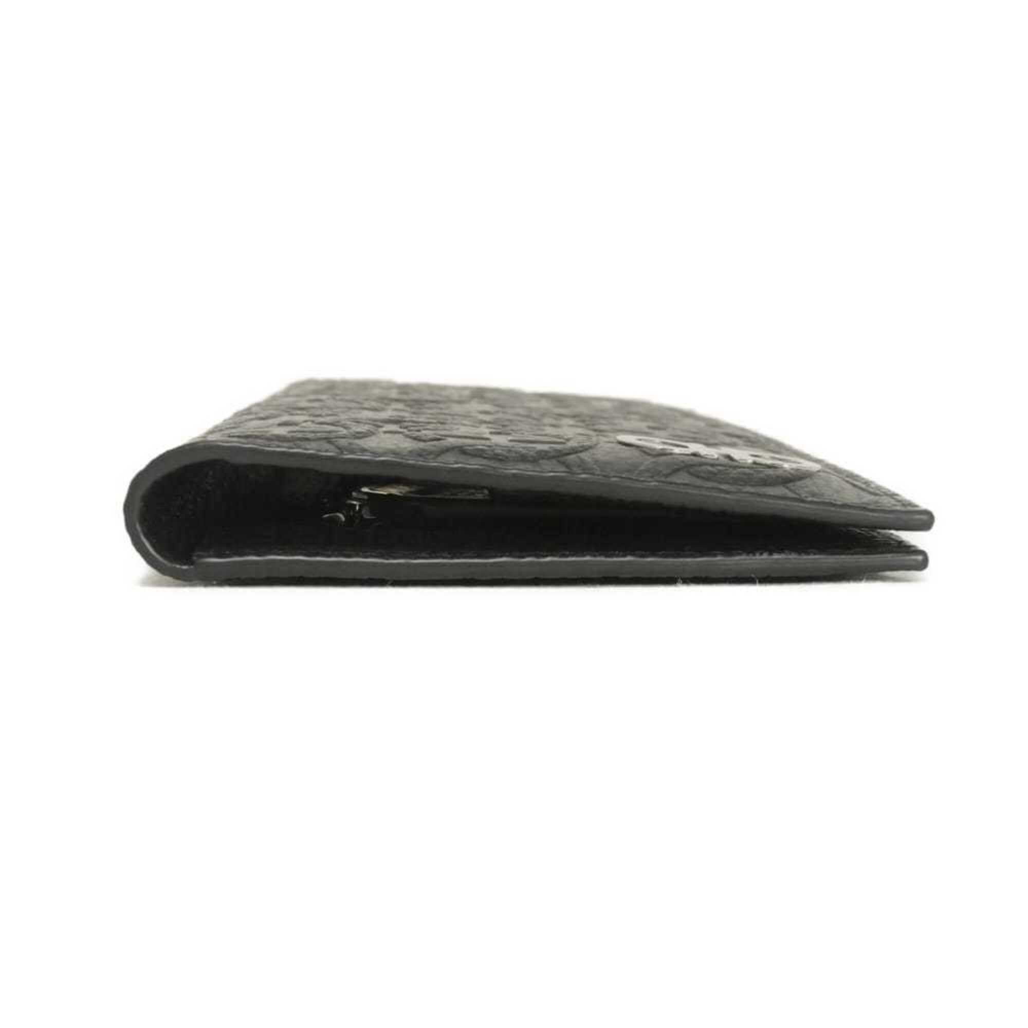 Salvatore Ferragamo Gancini Black Leather Long Wallet (Bi-Fold) (Pre-Owned)