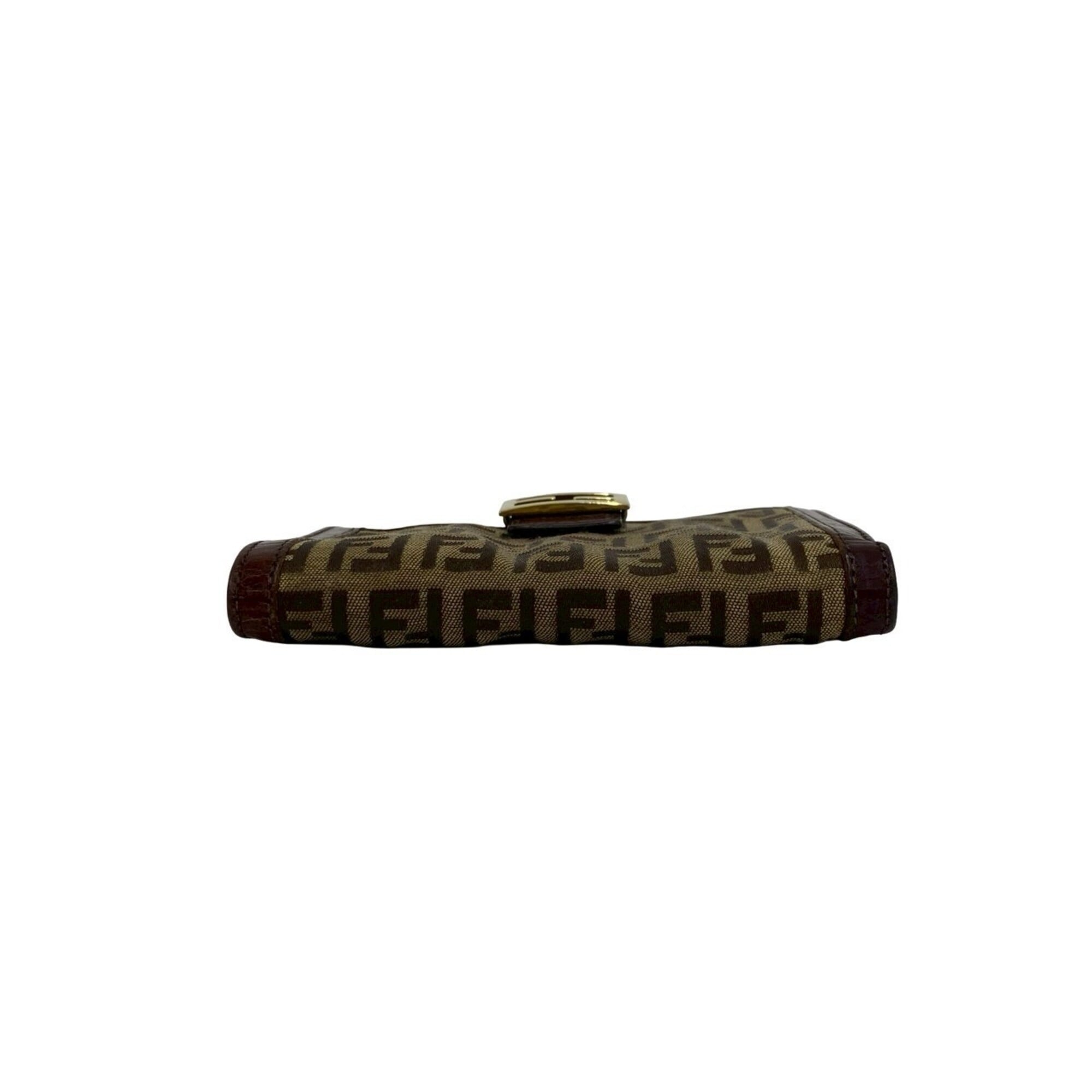 Fendi Brown Canvas Leather Wallet (Bi-Fold) (Pre-Owned)