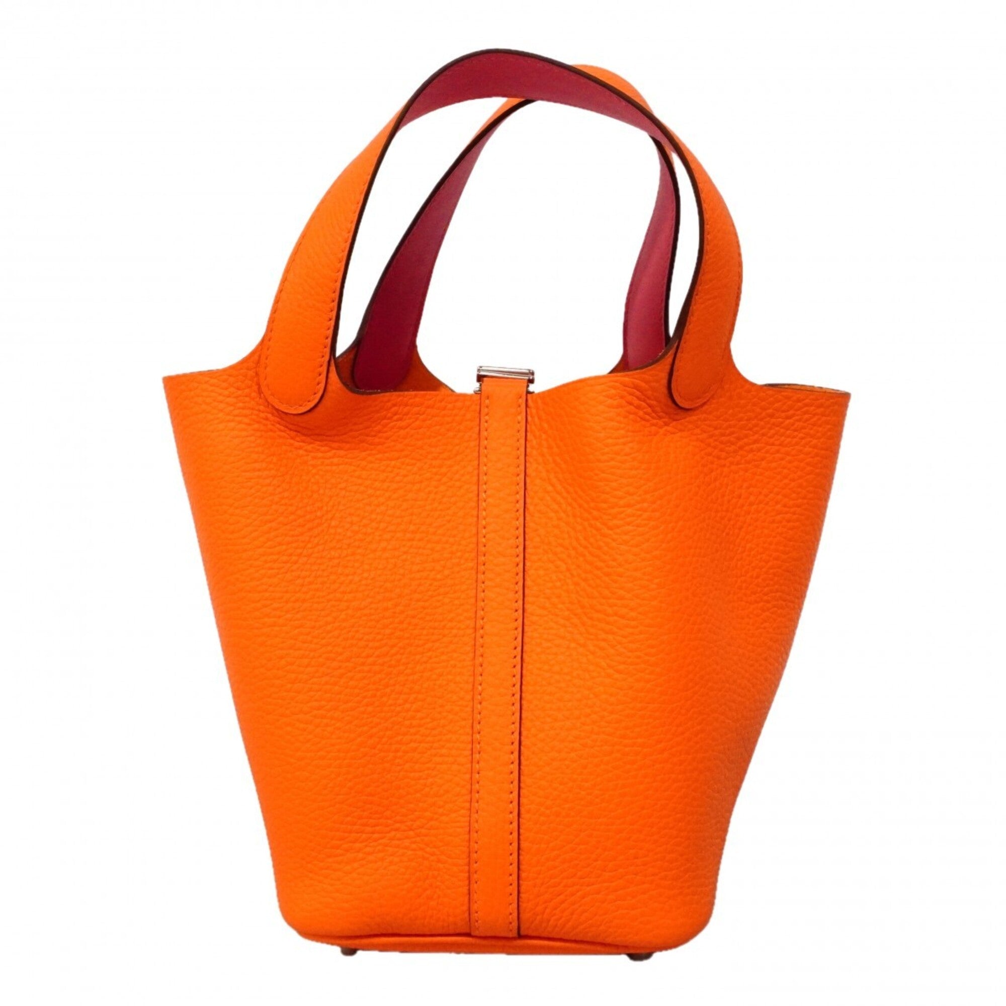 Hermes Orange Taurillon Clemence Leather Swift Leather Handbag (Pre-Owned)
