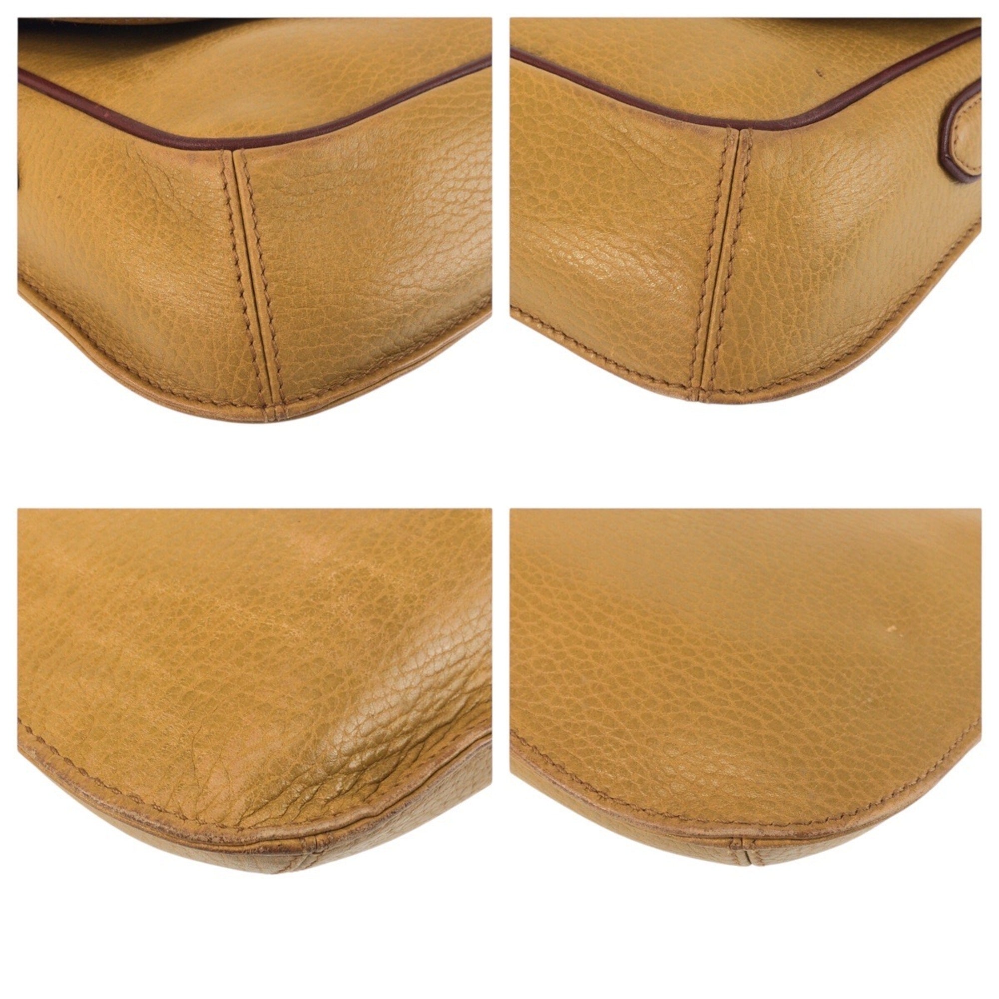 Cartier Beige Bordeaux Leather Pochette Shoulder Bag (Pre-Owned)