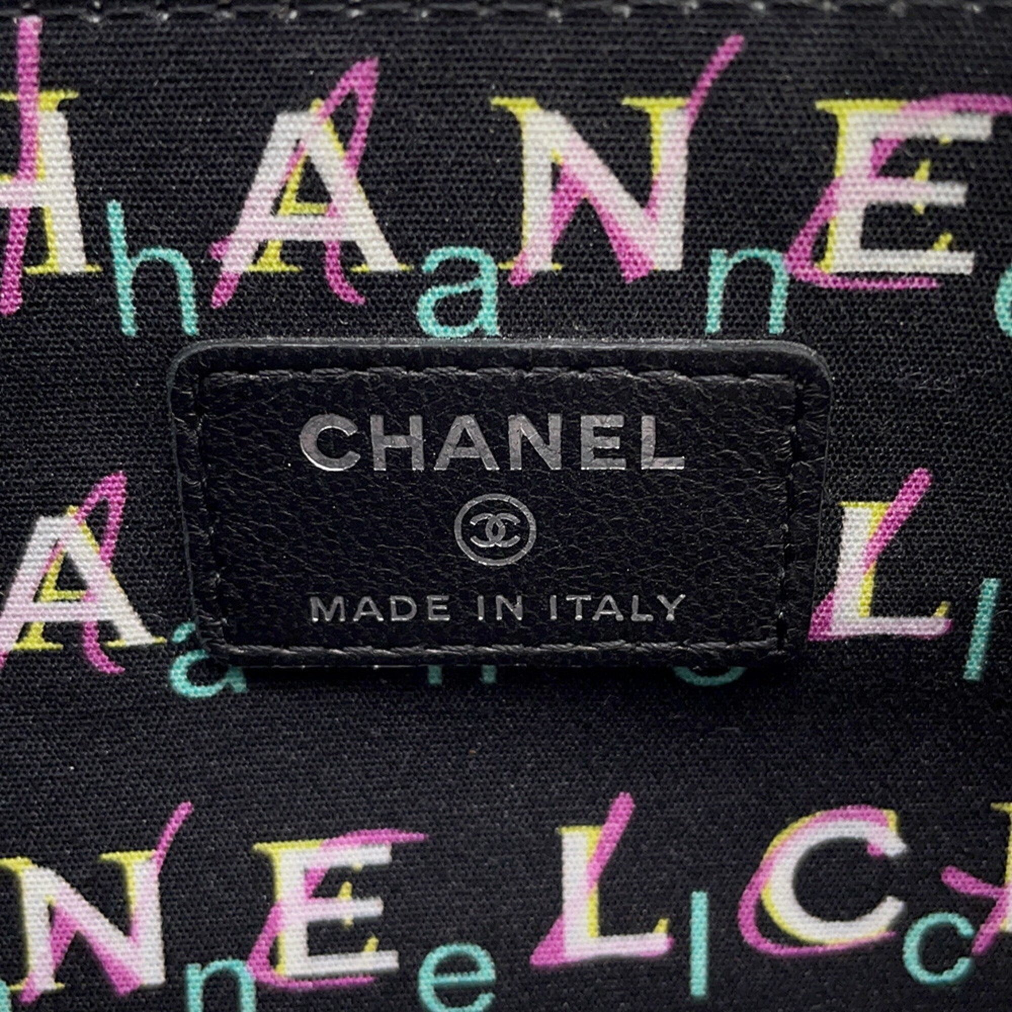 Chanel Black Leather Chain/Shoulder Wallet (Pre-Owned)