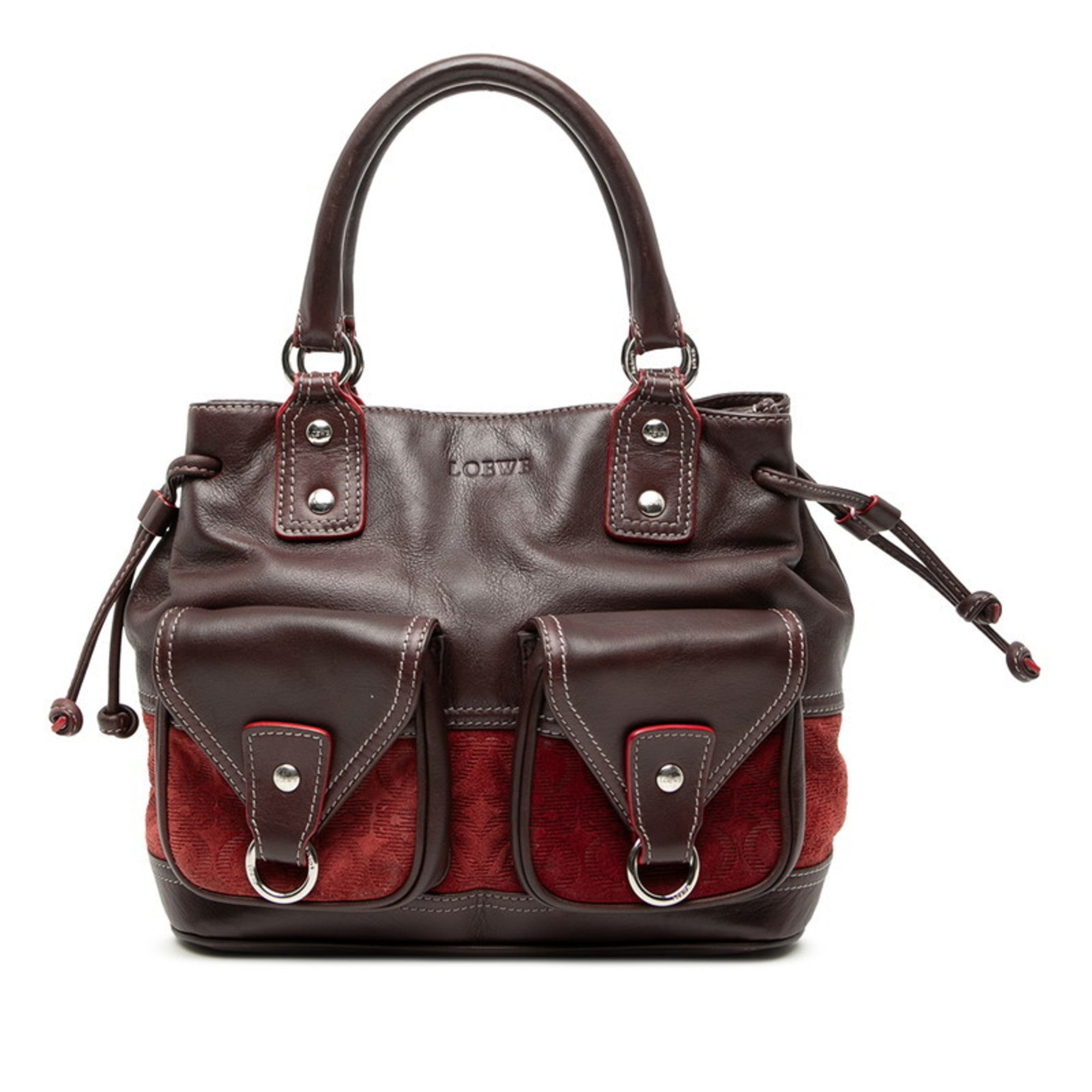 Loewe Bordeaux Leather Handbag (Pre-Owned)