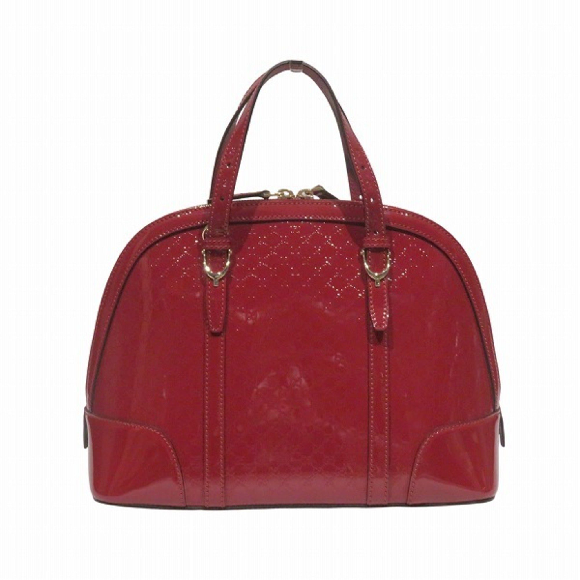 Gucci Red Color Patent Leather Handbag Shoulder Bag (Pre-Owned)