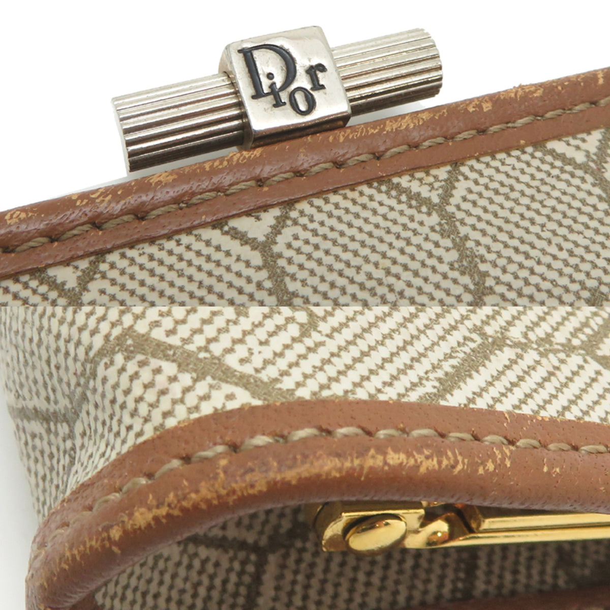Christian Dior Beige Brown Pvc Coin Purse/Coin Case (Pre-Owned)