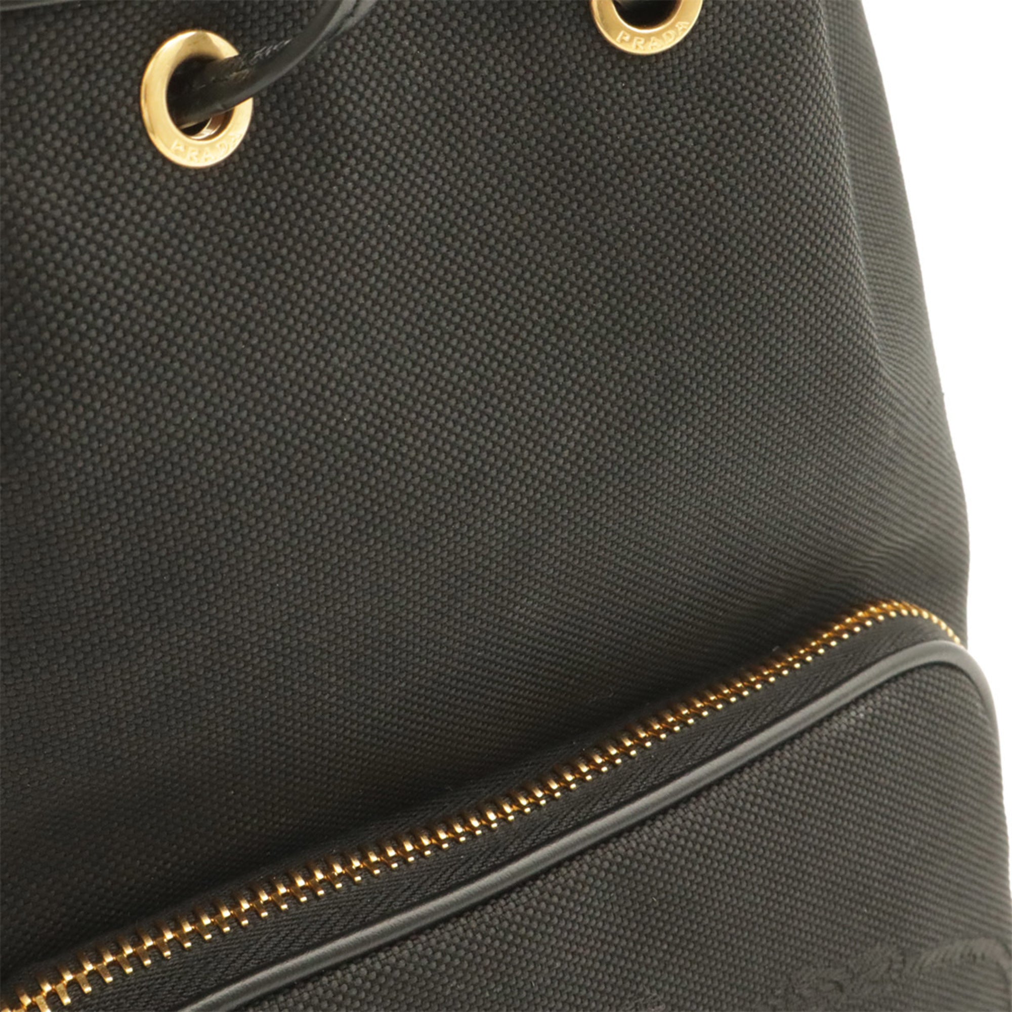 Prada Black Nero Canvas Handbag Shoulder Bag (Pre-Owned)