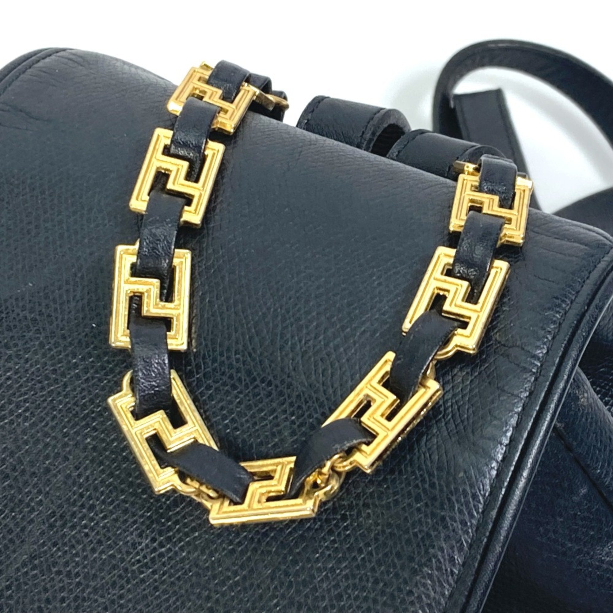 Versace Black Leather Backpack (Pre-Owned)