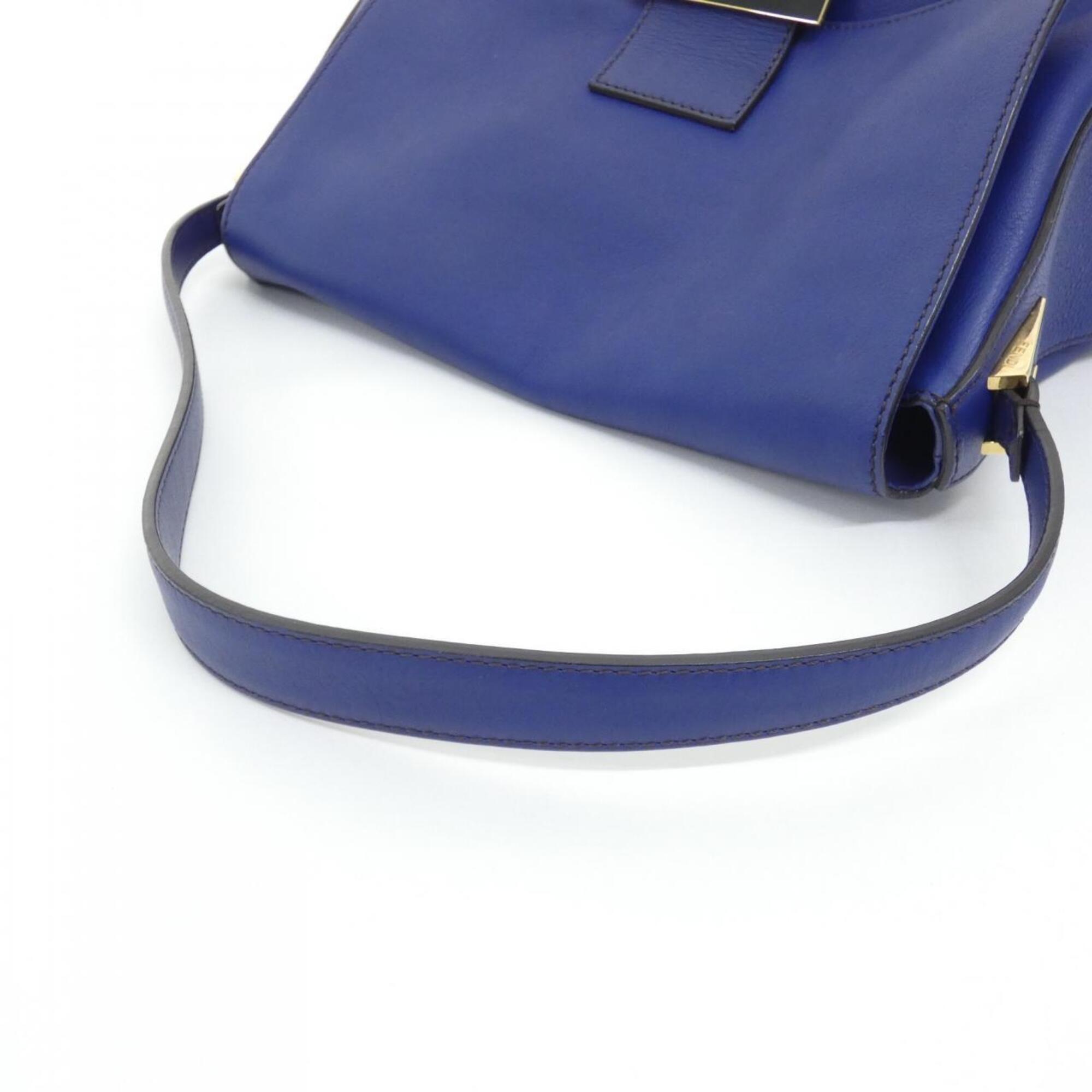 Fendi Blue Leather Shoulder Bag (Pre-Owned)