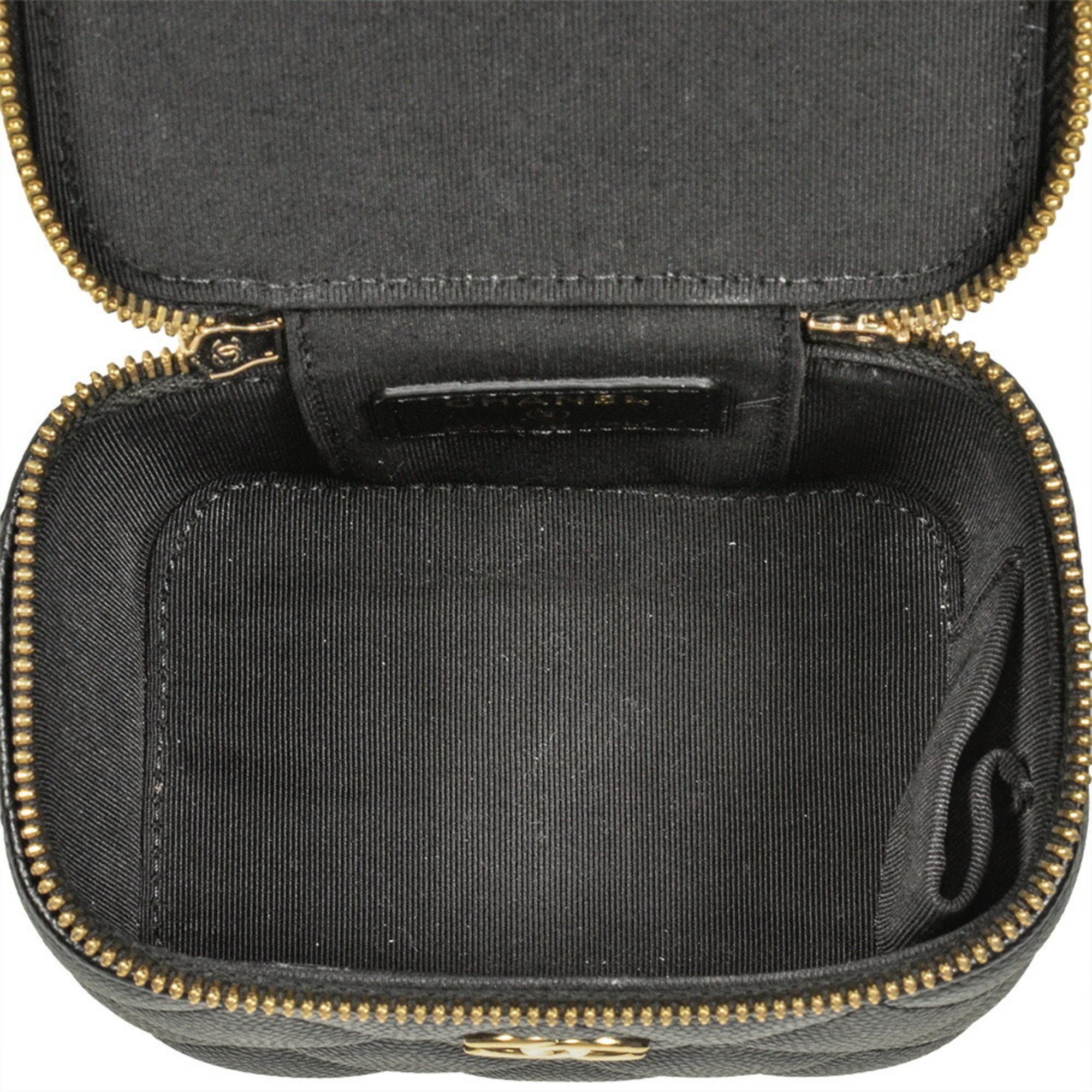Chanel Black Grained Calfskin Vanity Bag (Pre-Owned)