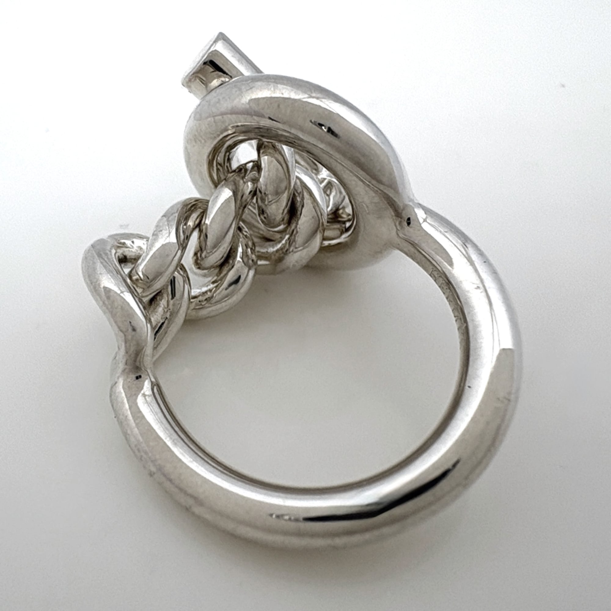Hermes Silver Silver 925 Band Ring (Pre-Owned)