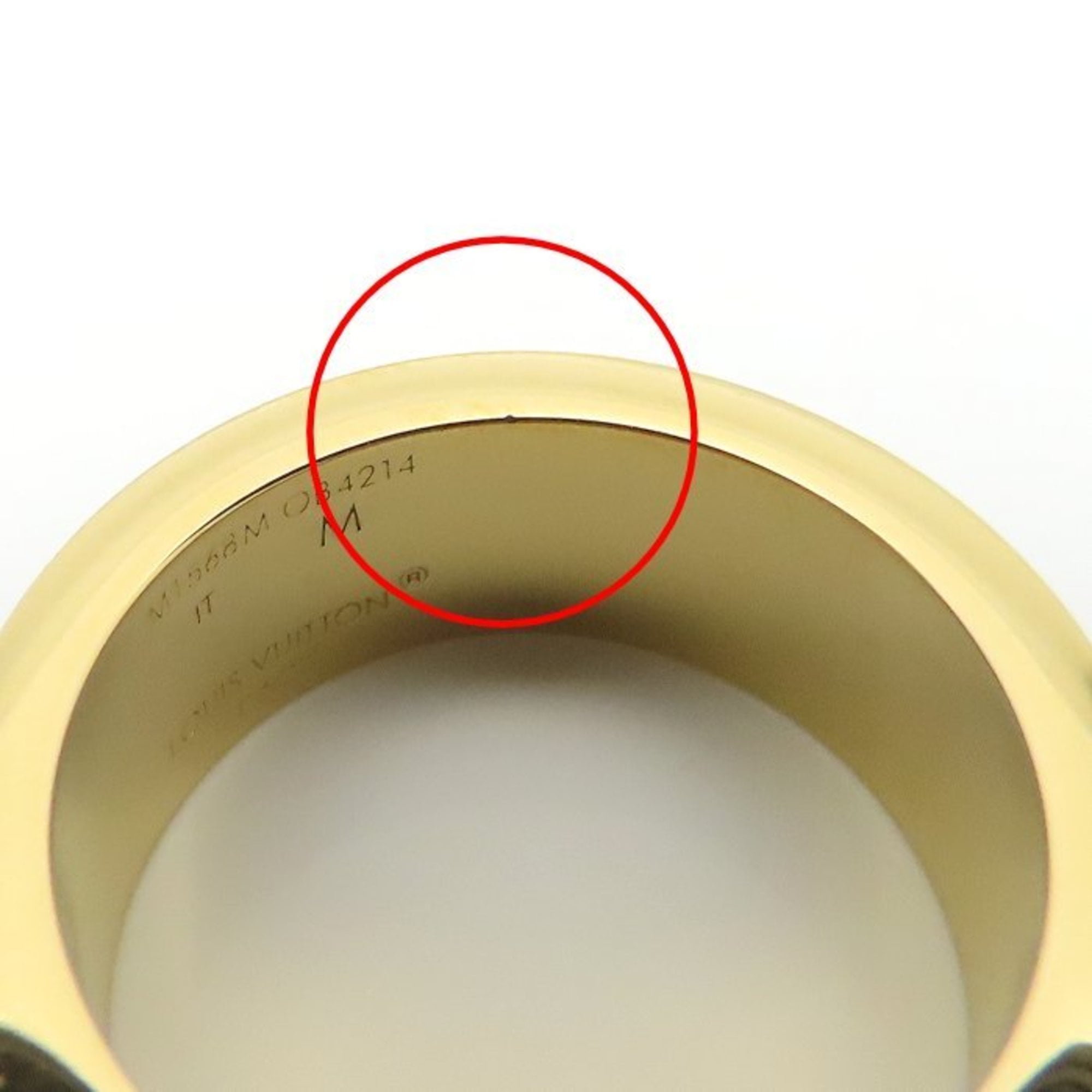 Louis Vuitton Gold Black Gold Plating Band Ring (Pre-Owned)