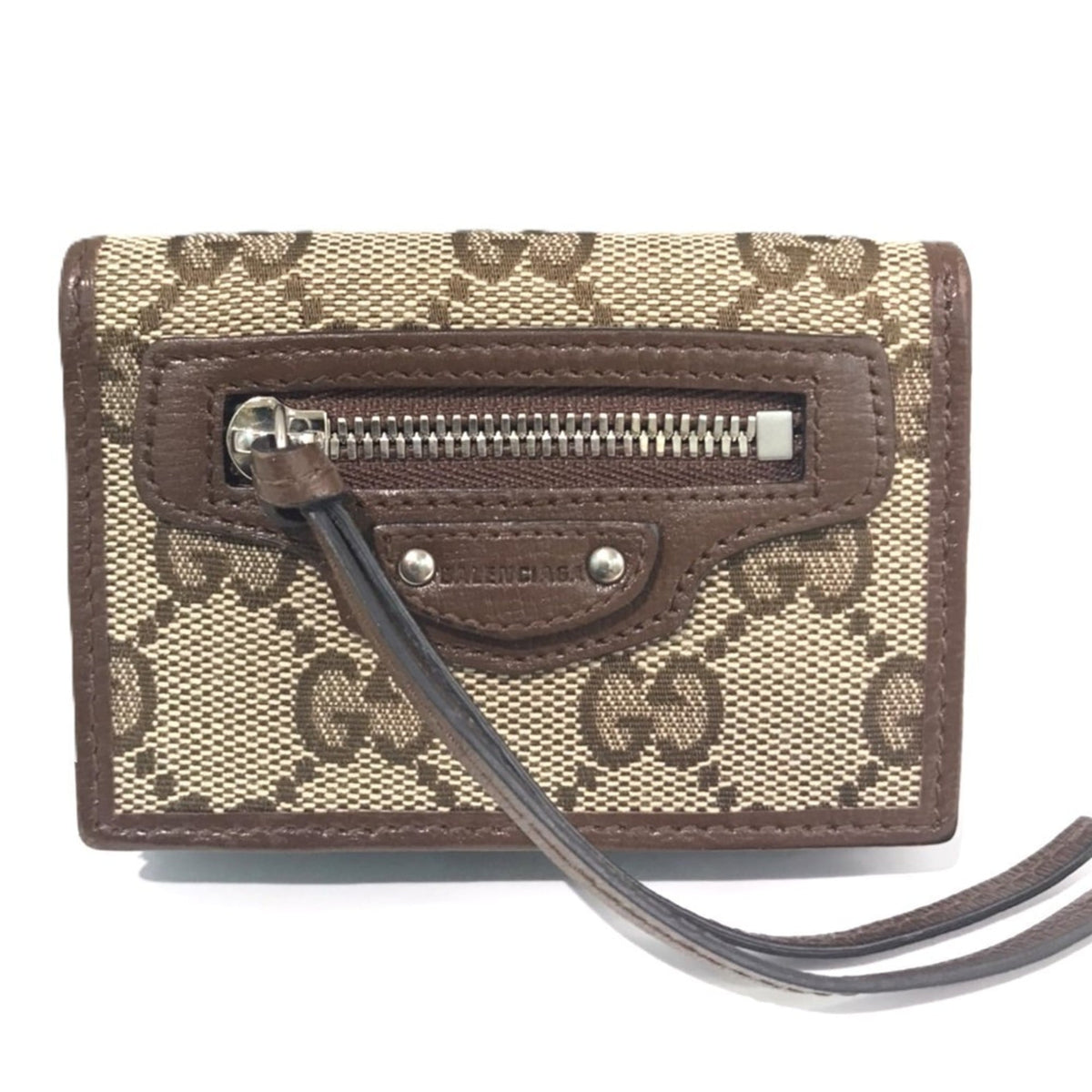 Gucci Canvas Leather Wallet (Tri-Fold) (Pre-Owned)