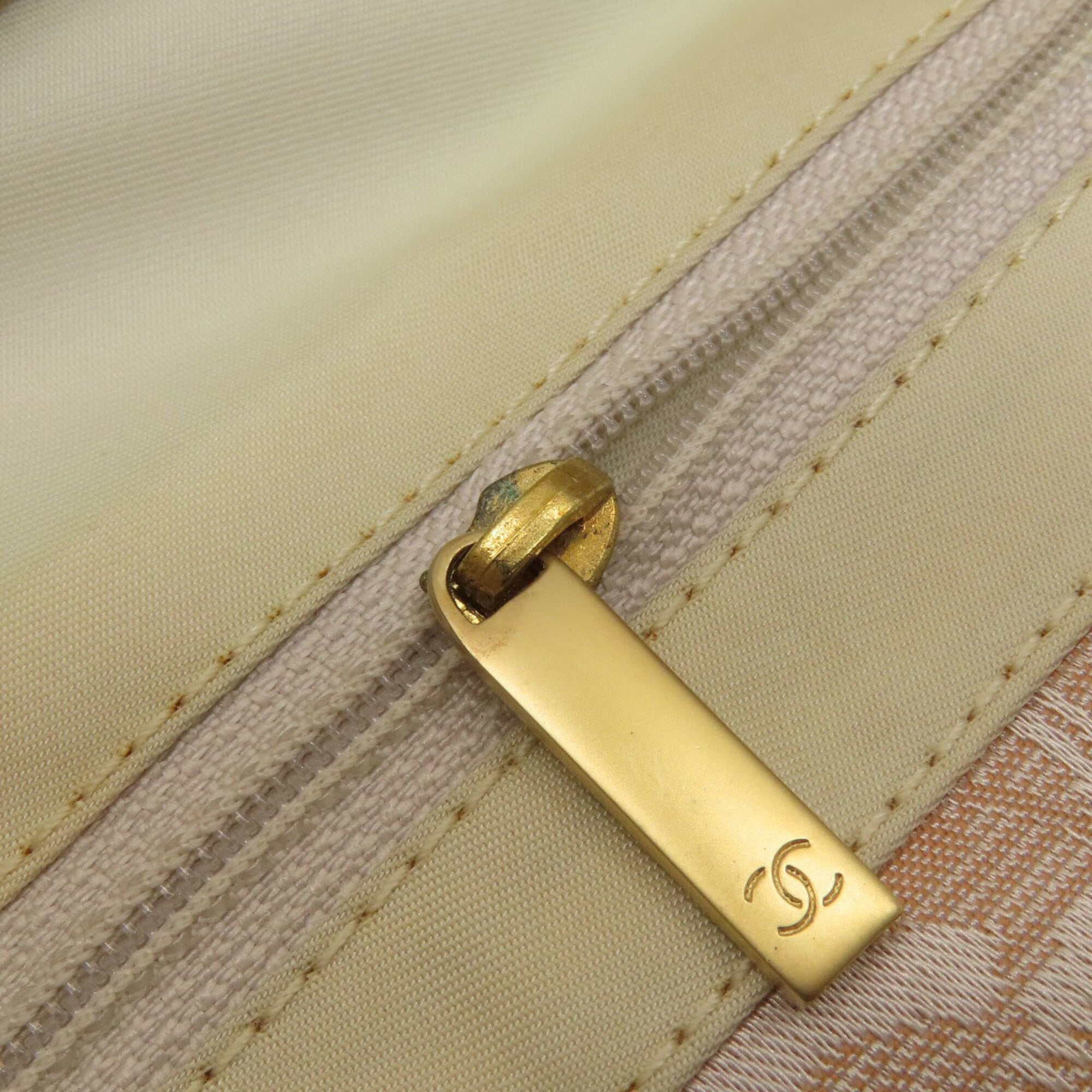 Chanel Beige Nylon Jacquard Tote Bag (Pre-Owned)
