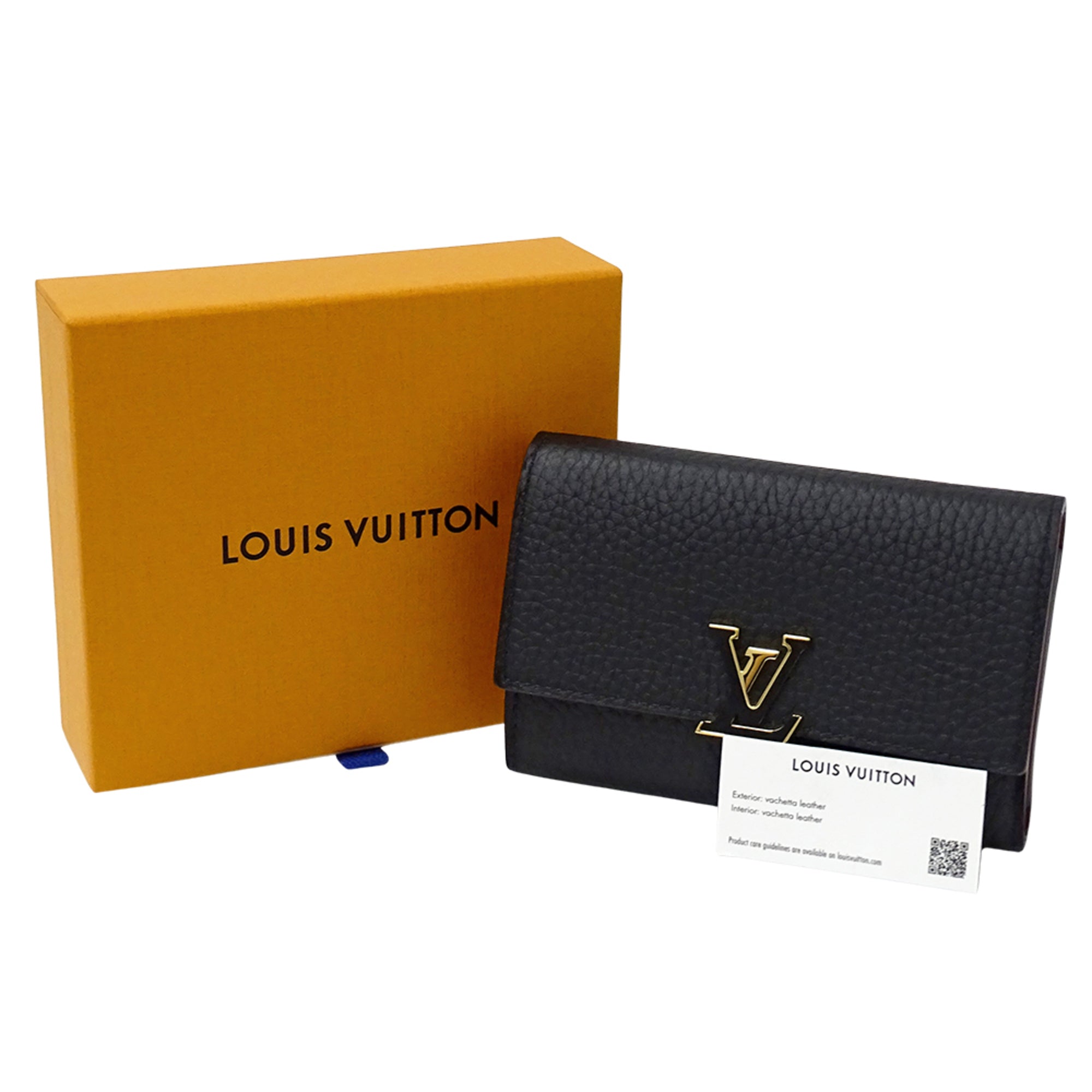 Louis Vuitton Black Hot Pink Noir Leather Wallet (Bi-Fold) (Pre-Owned)