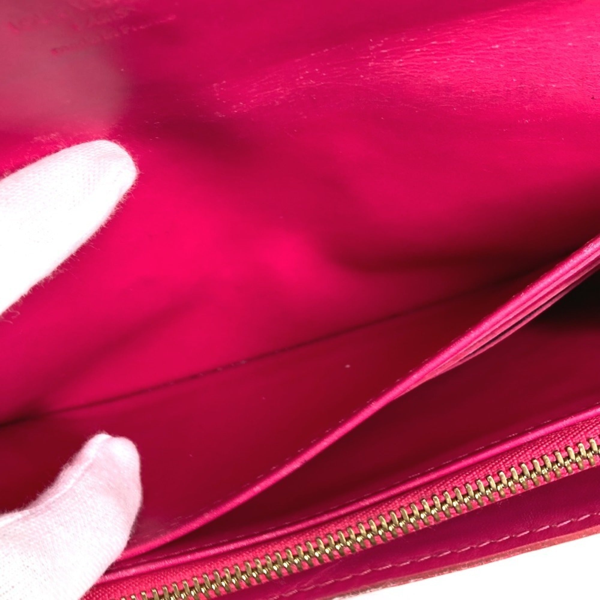 Louis Vuitton Galle Pink Rose Pop Monogram Vernis Long Wallet (Bi-Fold) (Pre-Owned)