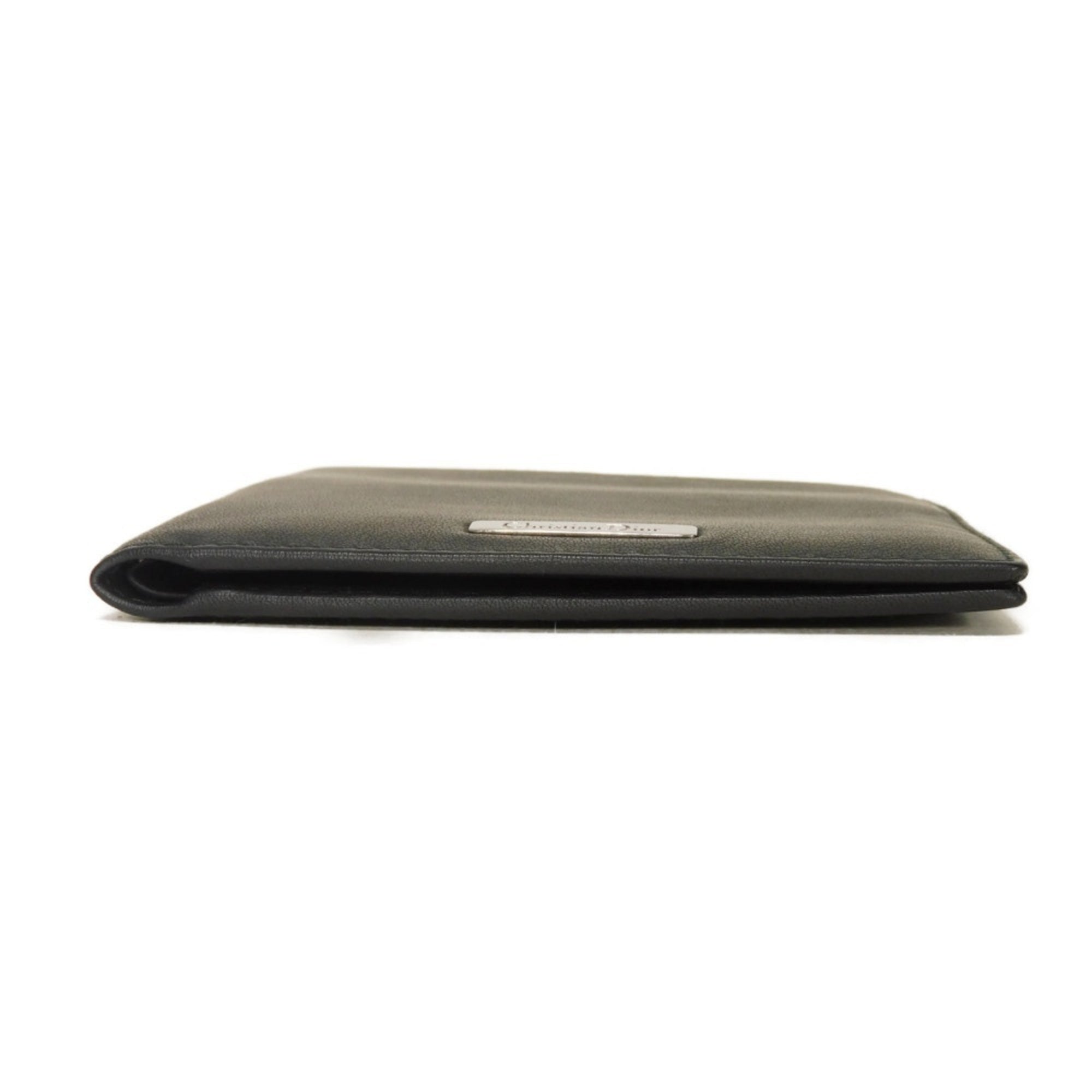 Christian Dior Black Leather Long Bill Wallet (Bi-Fold) (Pre-Owned)