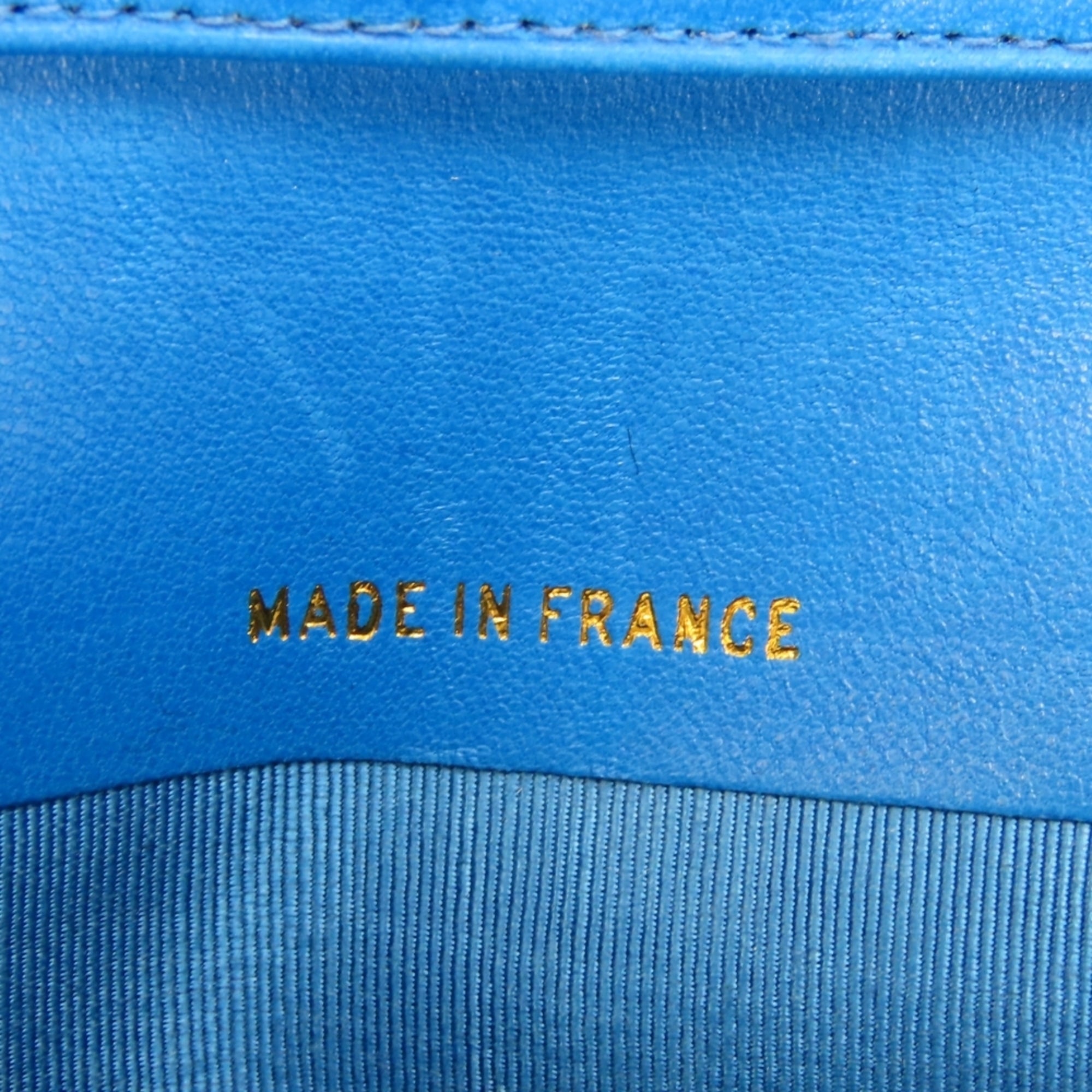 Chanel Blue Grained Calfskin Wallet (Bi-Fold) (Pre-Owned)