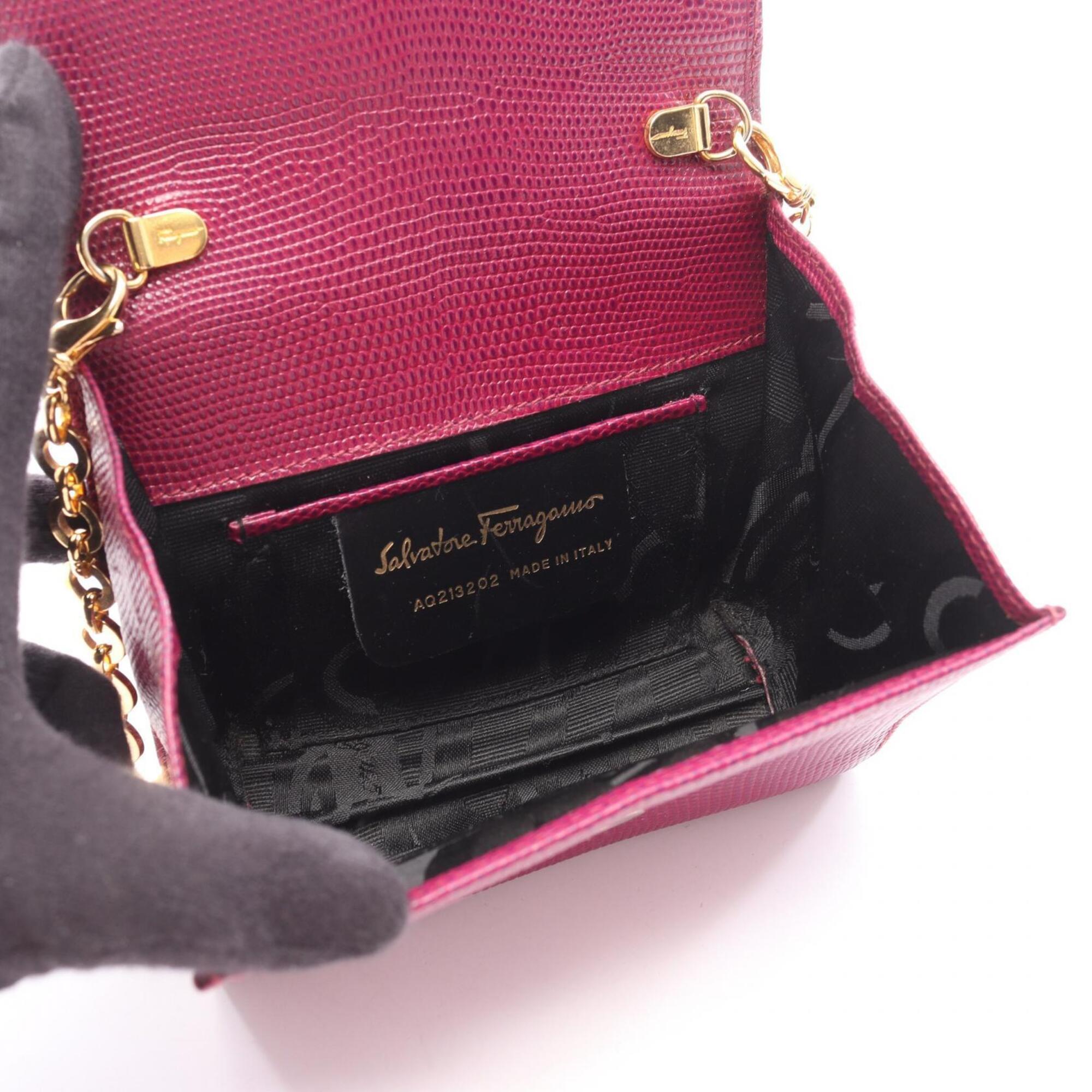 Salvatore Ferragamo Purple Leather Shoulder Bag (Pre-Owned)