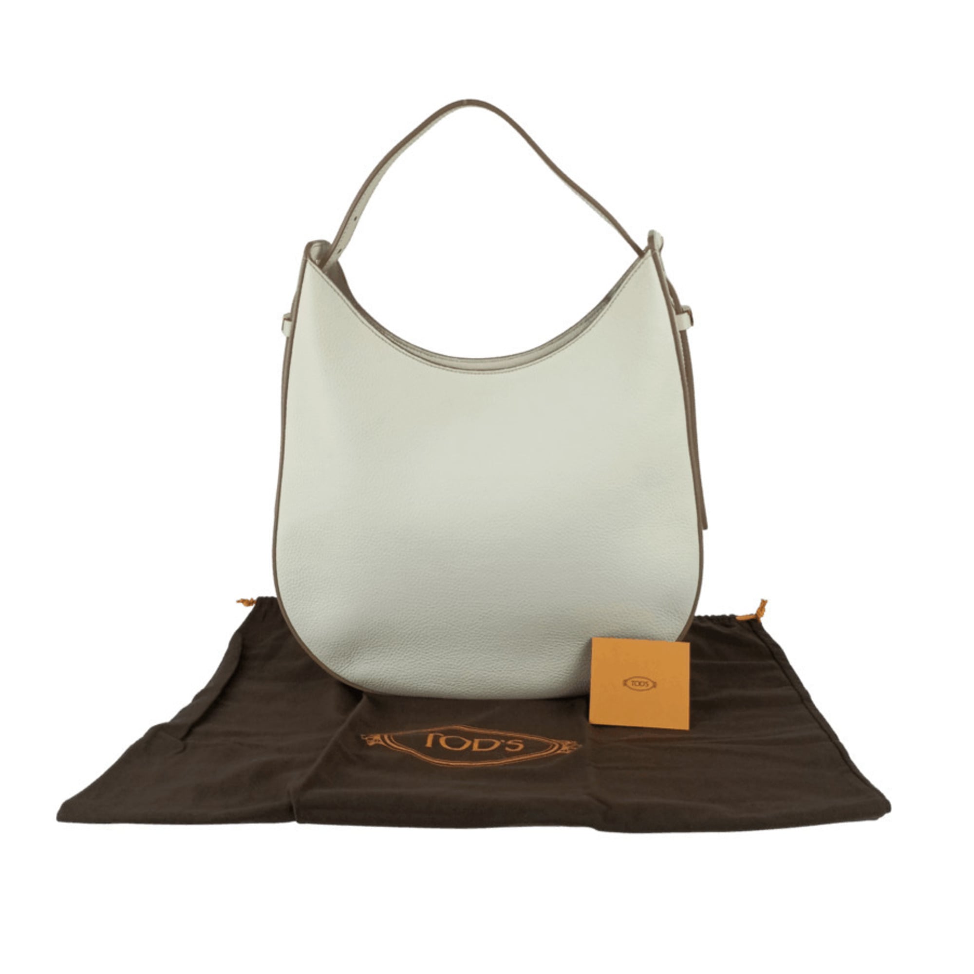 Tod's White Leather Handbag Shoulder Bag Tote Bag (Pre-Owned)