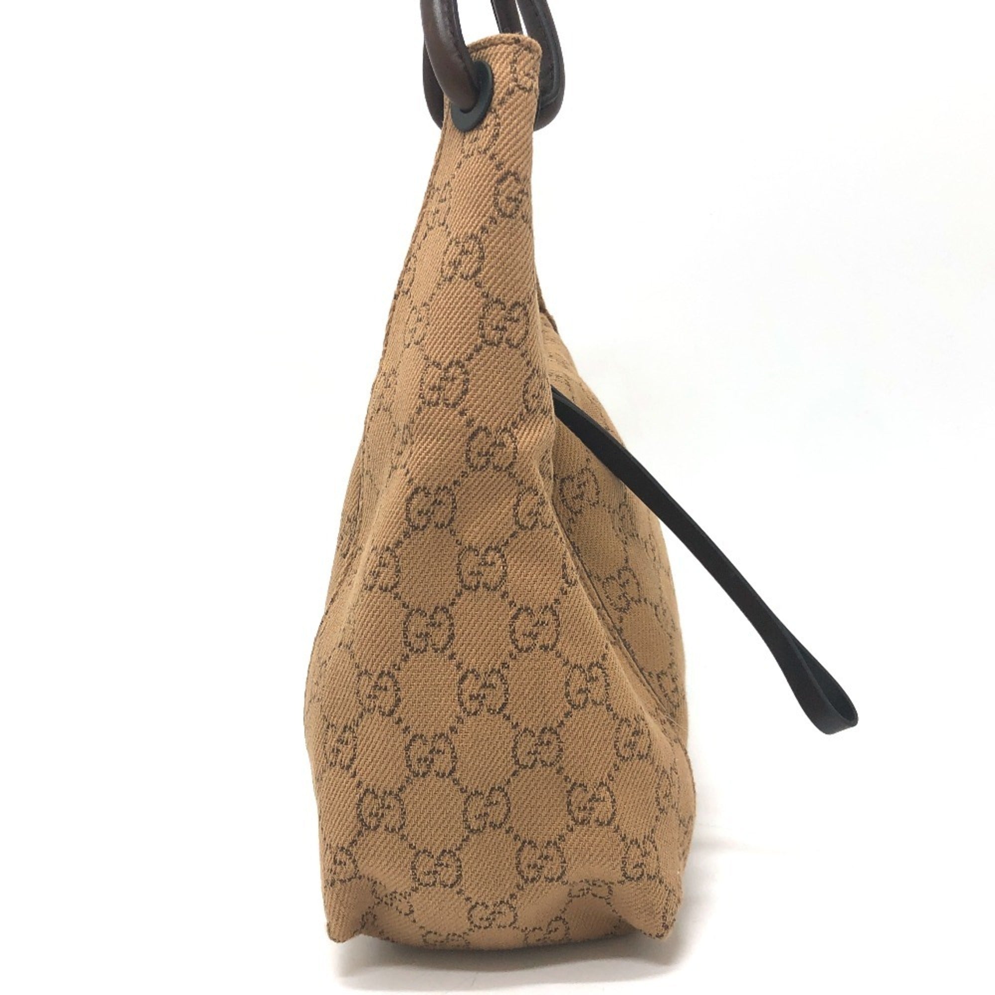 Gucci Beige Canvas Handbag Shoulder Bag (Pre-Owned)