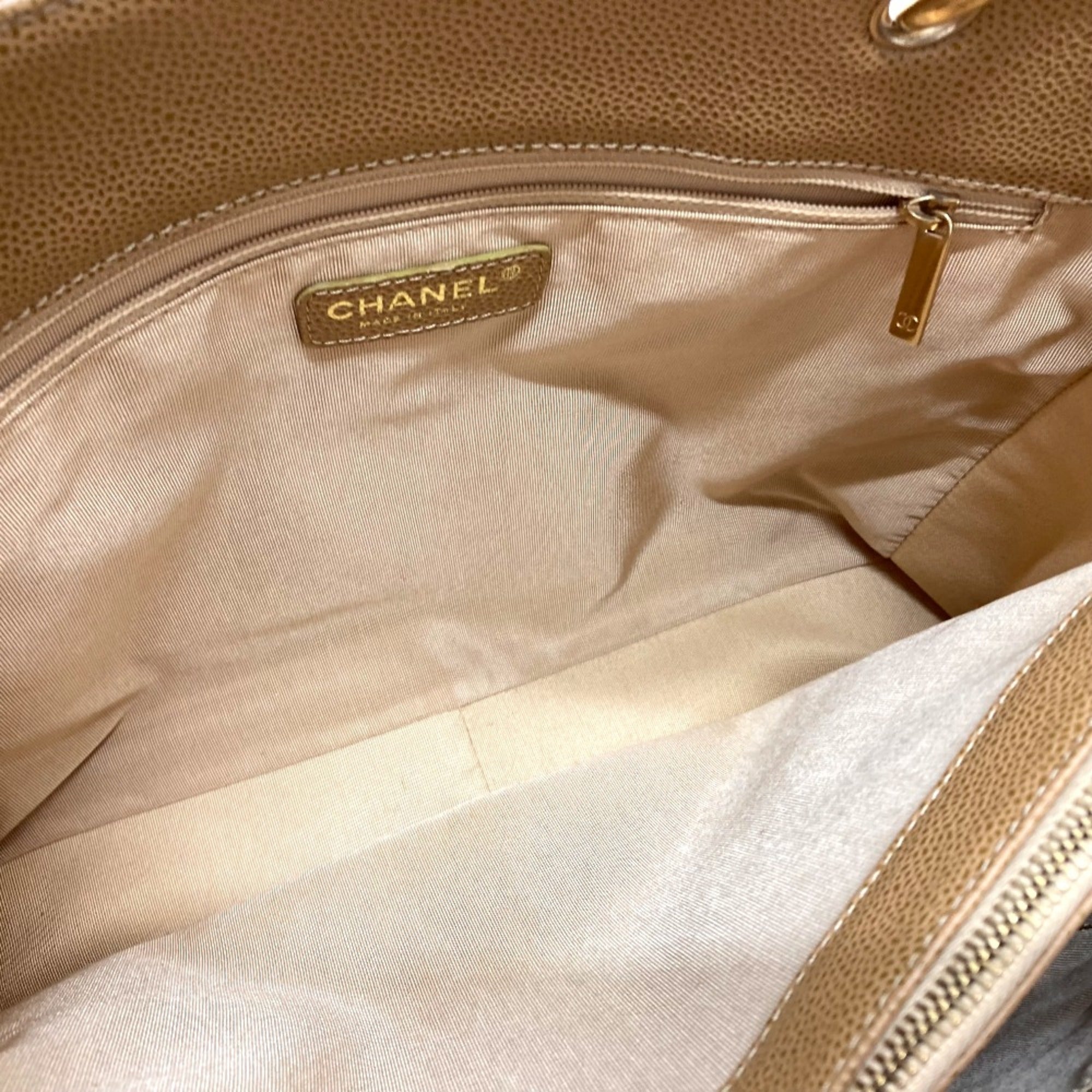 Chanel Beige Leather Tote Bag (Pre-Owned)