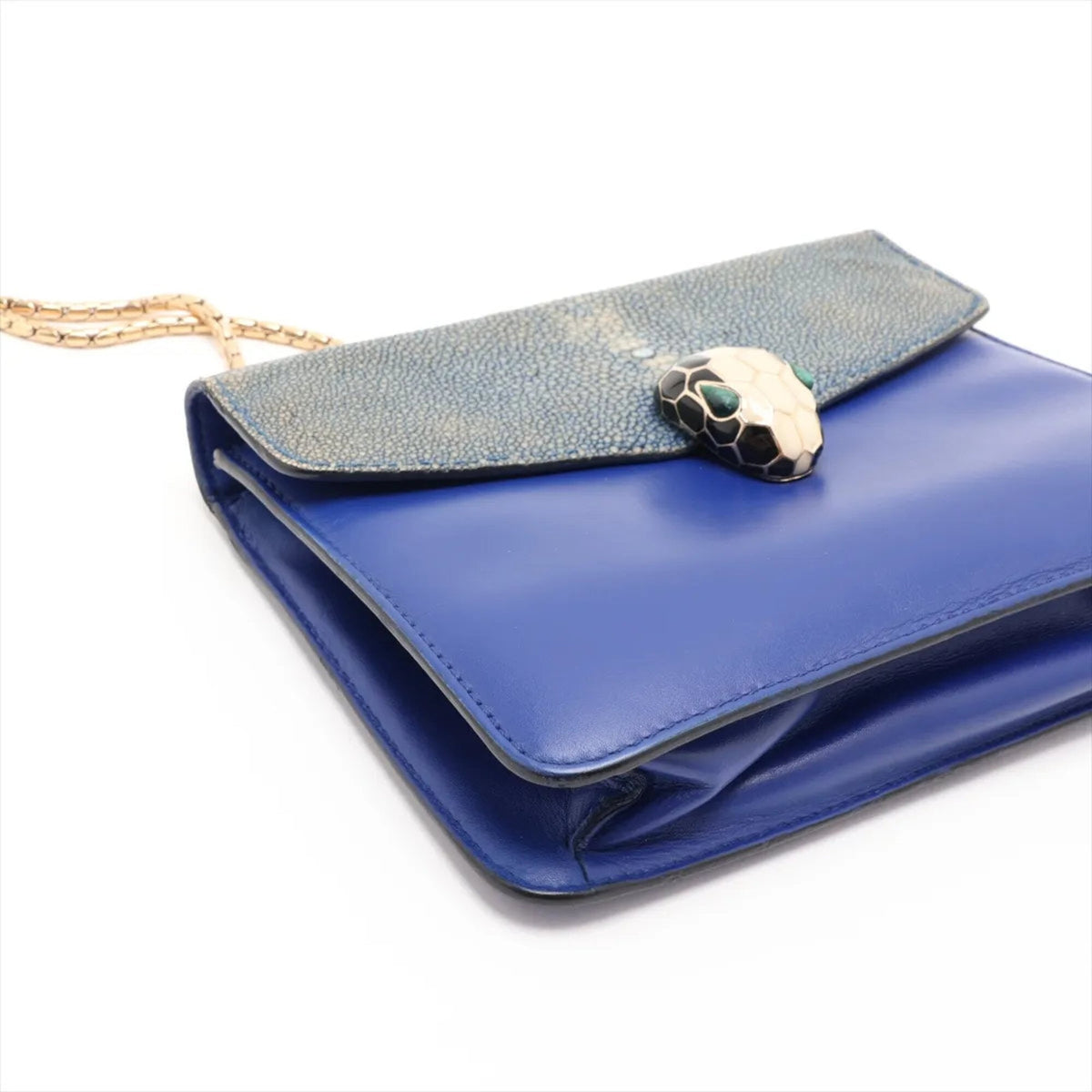 Bvlgari Blue Leather Crossbody Bag Shoulder Bag (Pre-Owned)