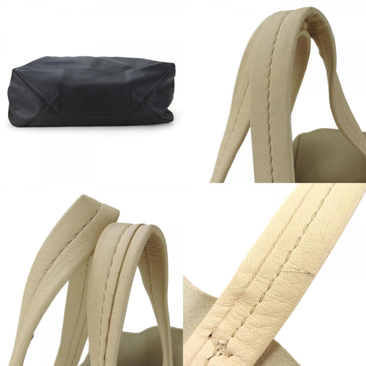 Celine Beige Black Leather Tote Bag (Pre-Owned)