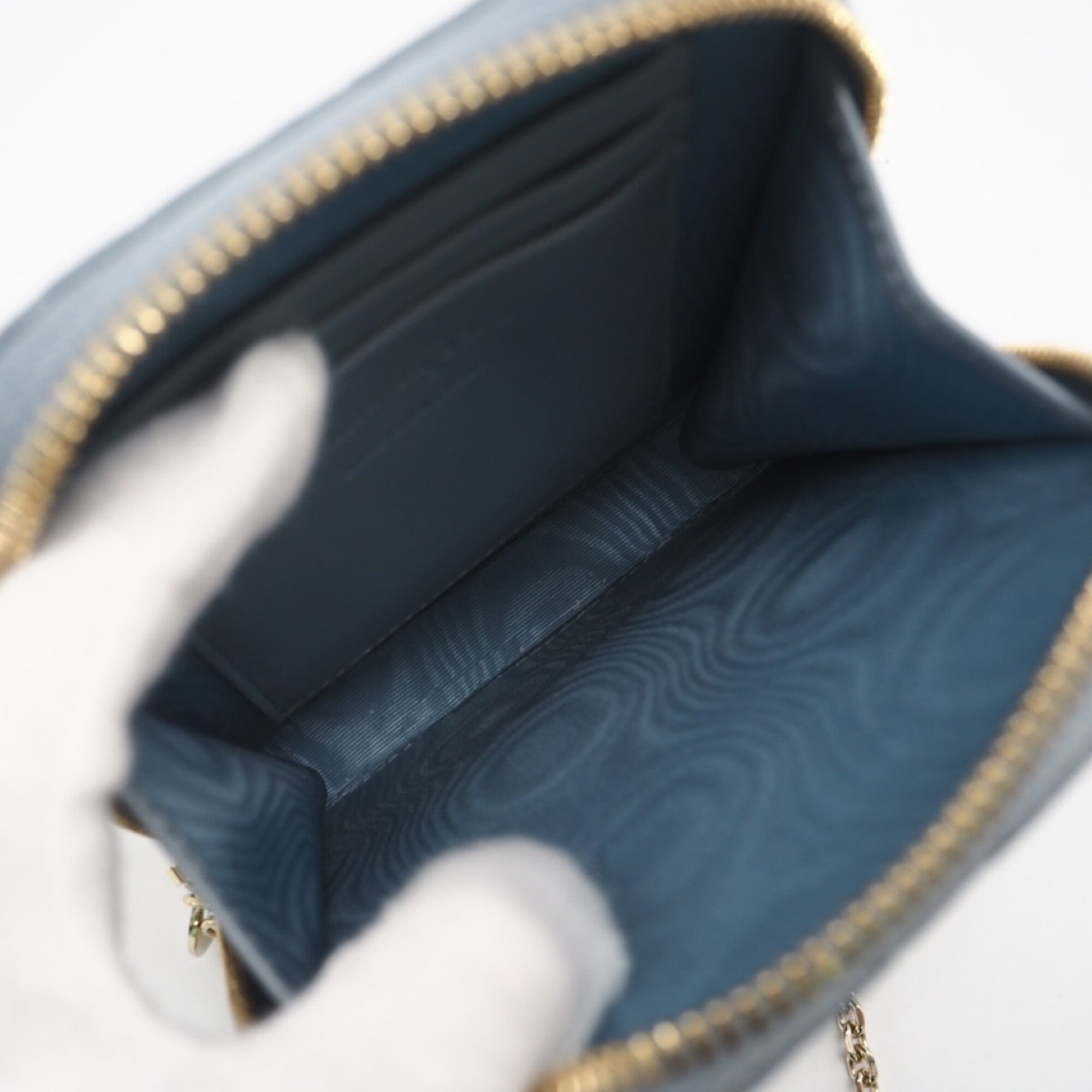 Christian Dior Lady Dior Blue Leather Shoulder Bag (Pre-Owned)