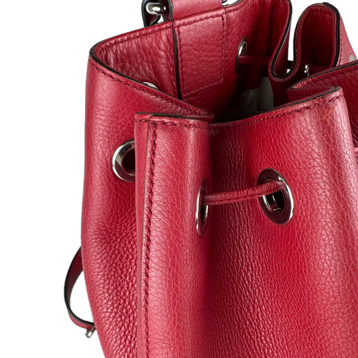 Gucci Red Color Leather Backpack (Pre-Owned)