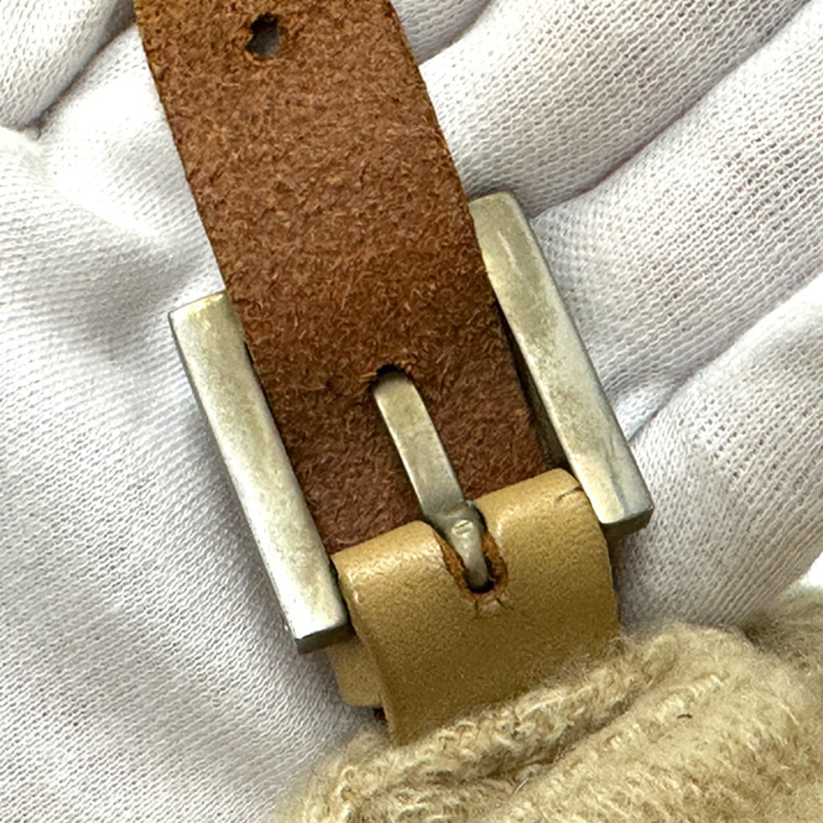 Fendi Beige Wool Handbag Shoulder Bag (Pre-Owned)