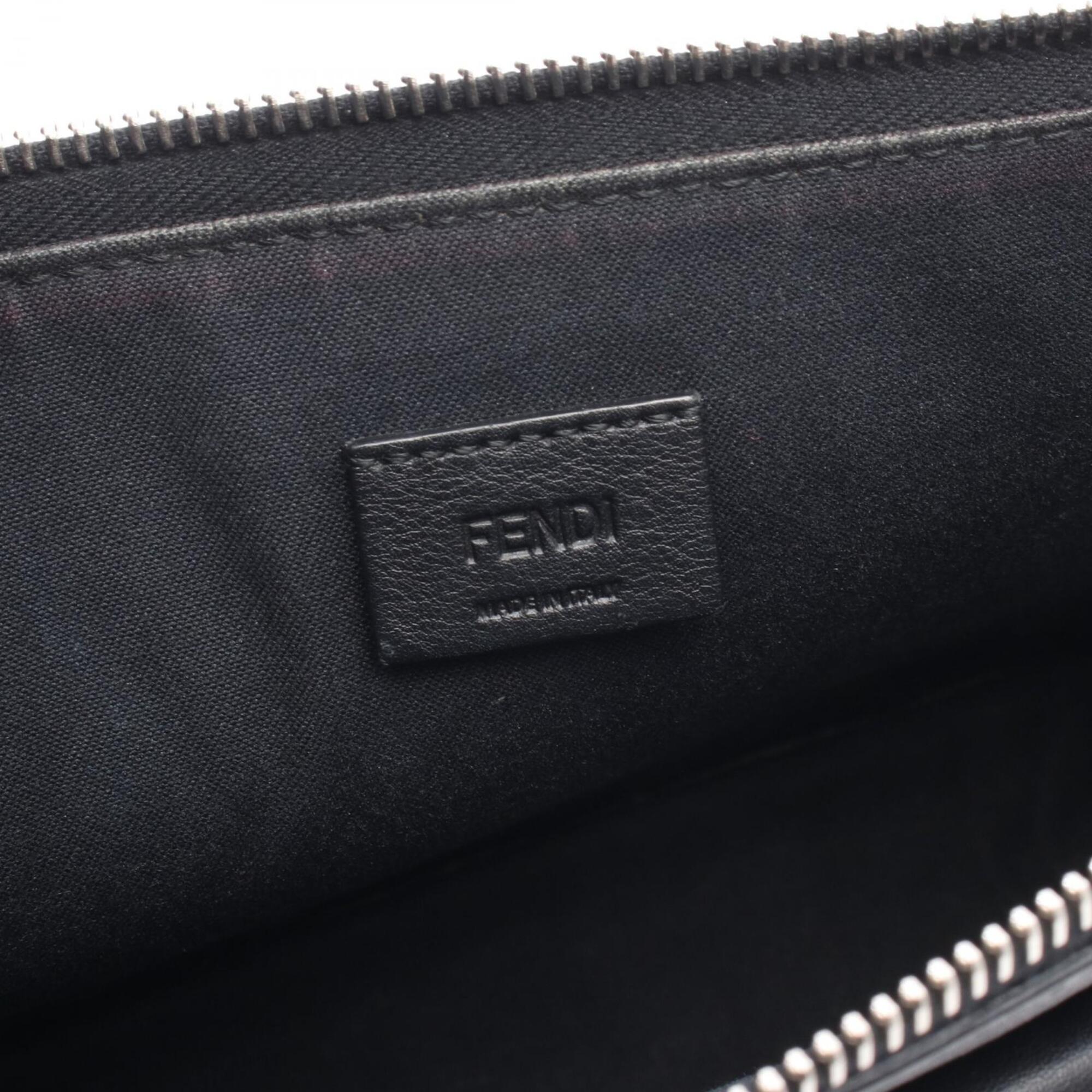 Fendi Black Multi-Color Yellow Leather Fur Handbag Shoulder Bag (Pre-Owned)