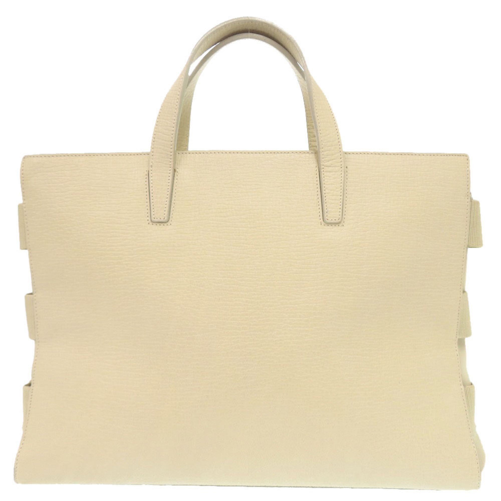 Loewe Ivory Leather Handbag Tote Bag (Pre-Owned)