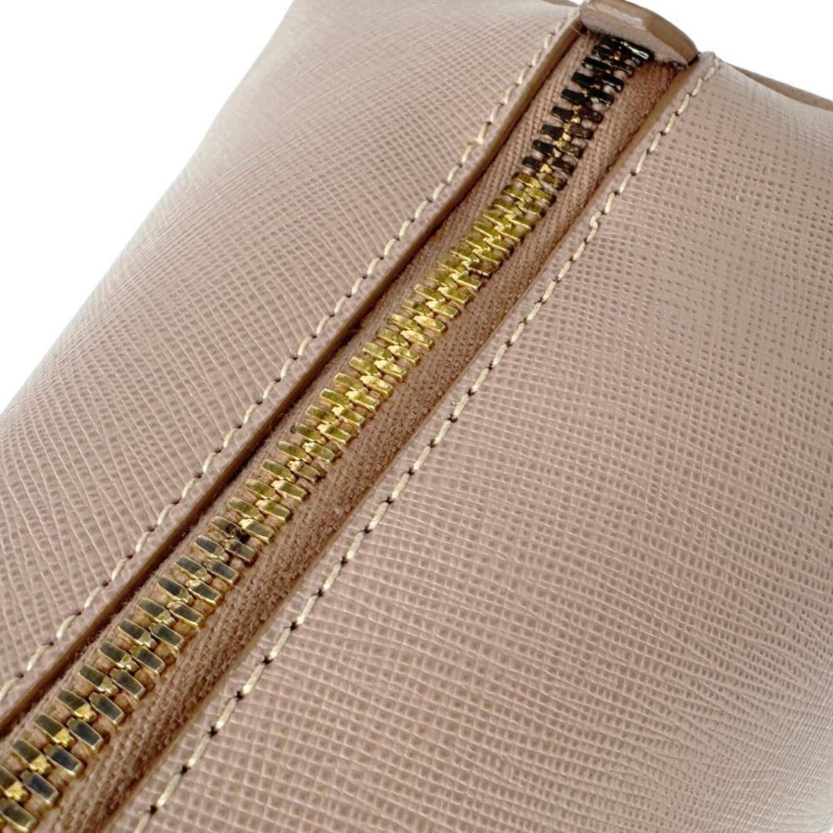 Prada Saffiano Pink Beige Leather Handbag Shoulder Bag (Pre-Owned)
