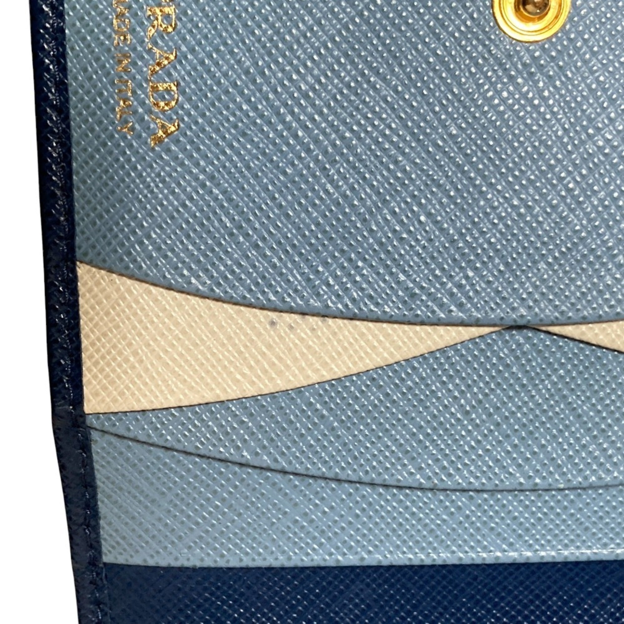 Prada Blue Leather Wallet (Bi-Fold) (Pre-Owned)