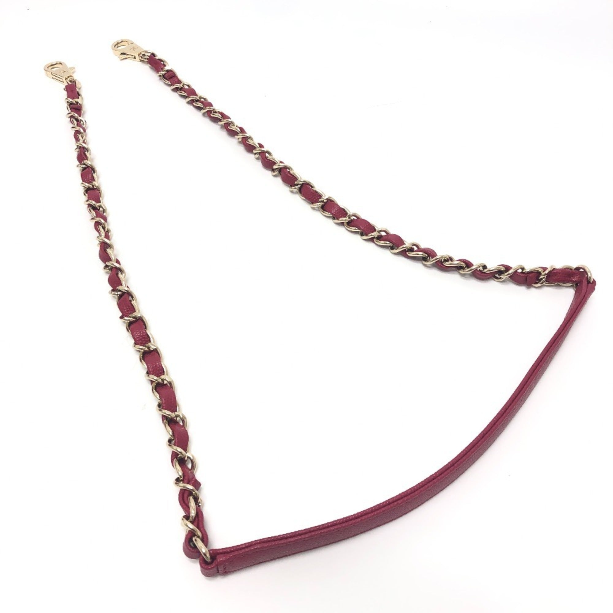 Chanel Matelasse Red Color Grained Calfskin Handbag Shoulder Bag (Pre-Owned)
