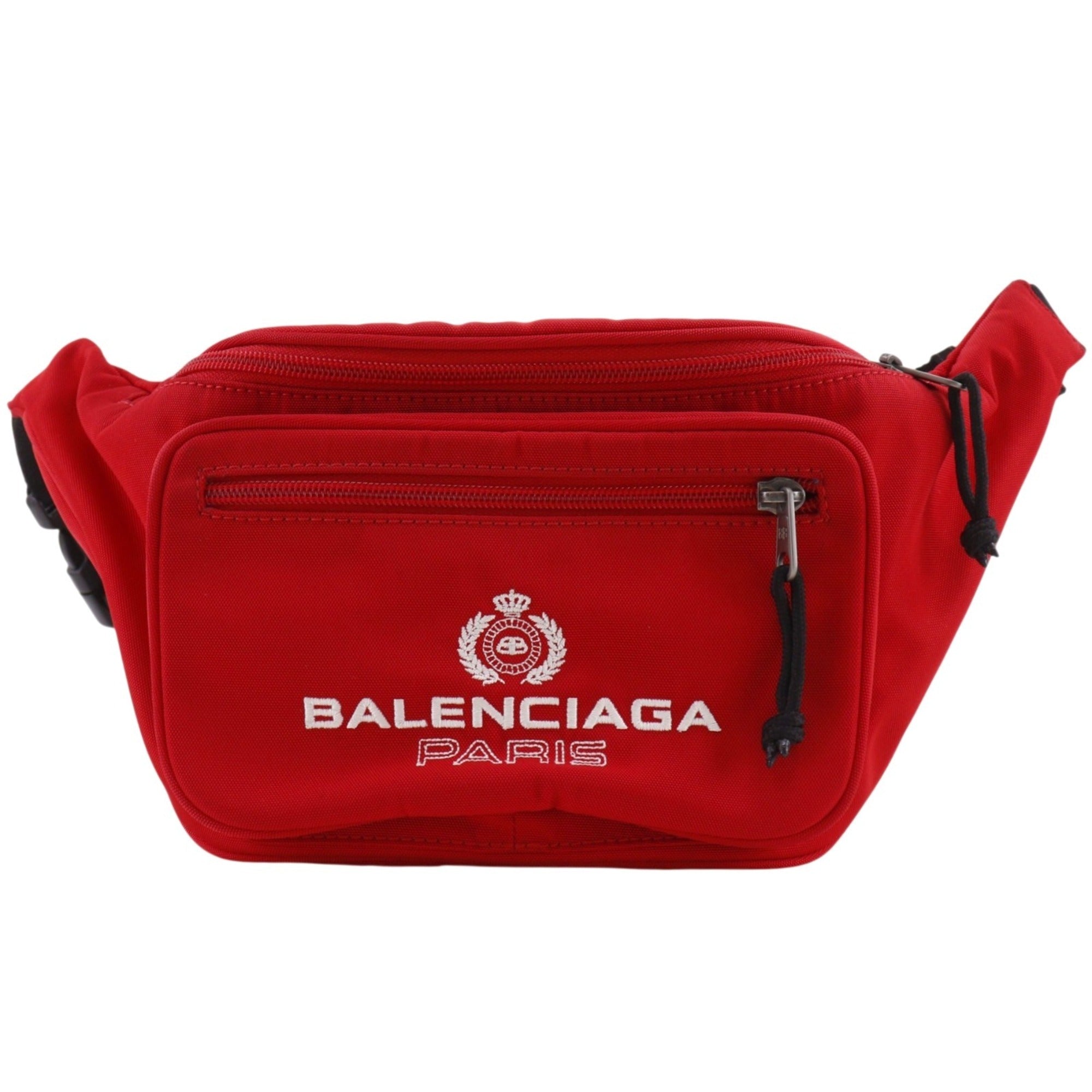 Balenciaga Red Color Nylon Canvas Fanny Pack Sling Bag (Pre-Owned)