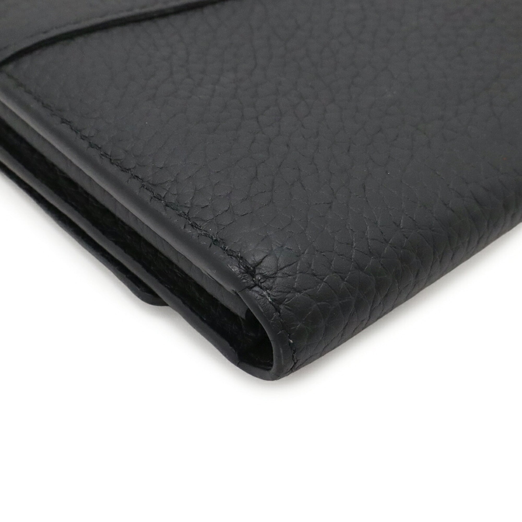 Louis Vuitton Black Noir Leather Long Wallet (Bi-Fold) (Pre-Owned)