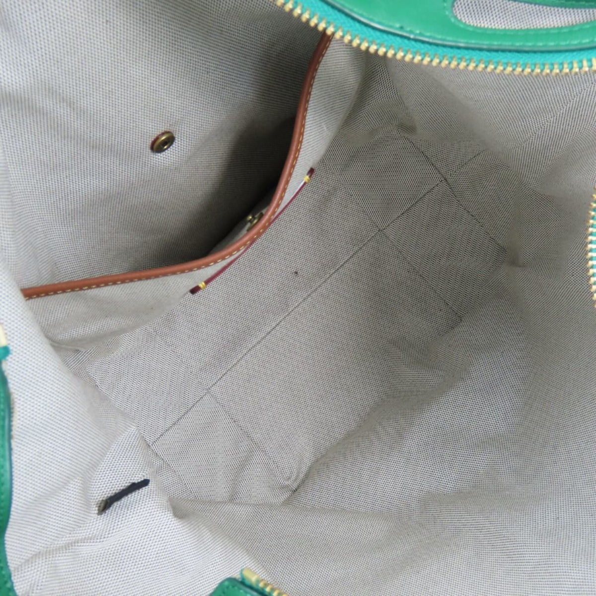 Coach Gray Green Leather Tote Bag (Pre-Owned)