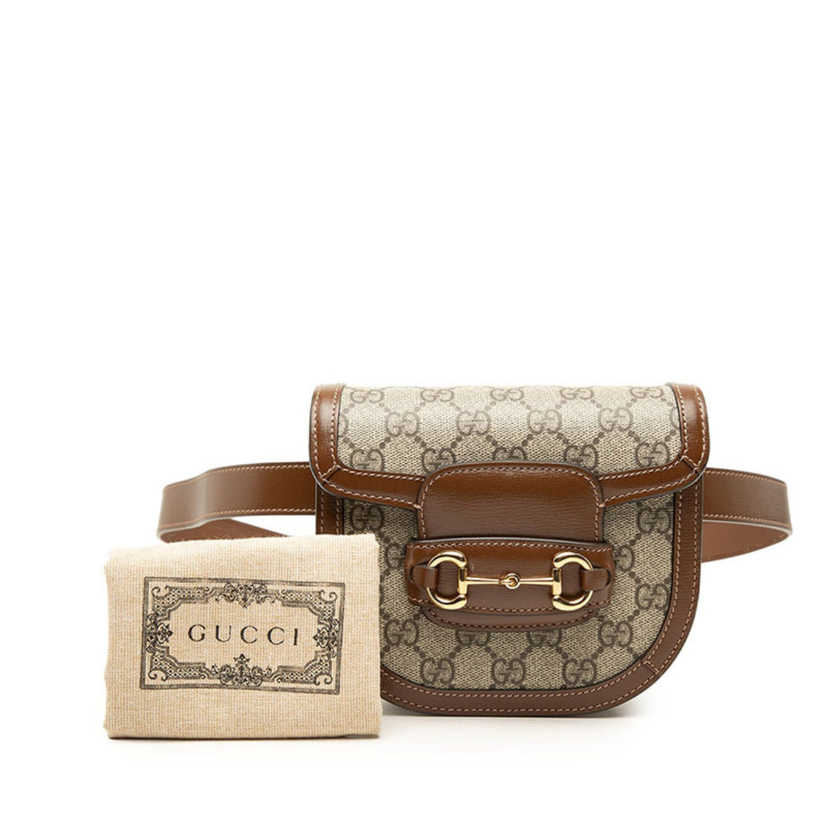 Gucci Beige Brown Pvc Leather Fanny Pack (Pre-Owned)