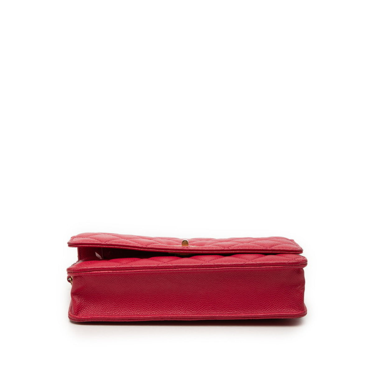 Chanel Red Color Grained Calfskin Shoulder Bag (Pre-Owned)