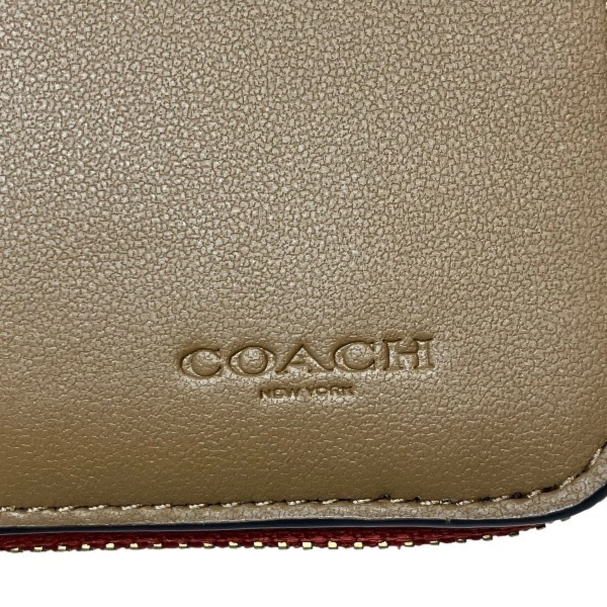 Coach Red Color Leather Wallet (Bi-Fold) (Pre-Owned)
