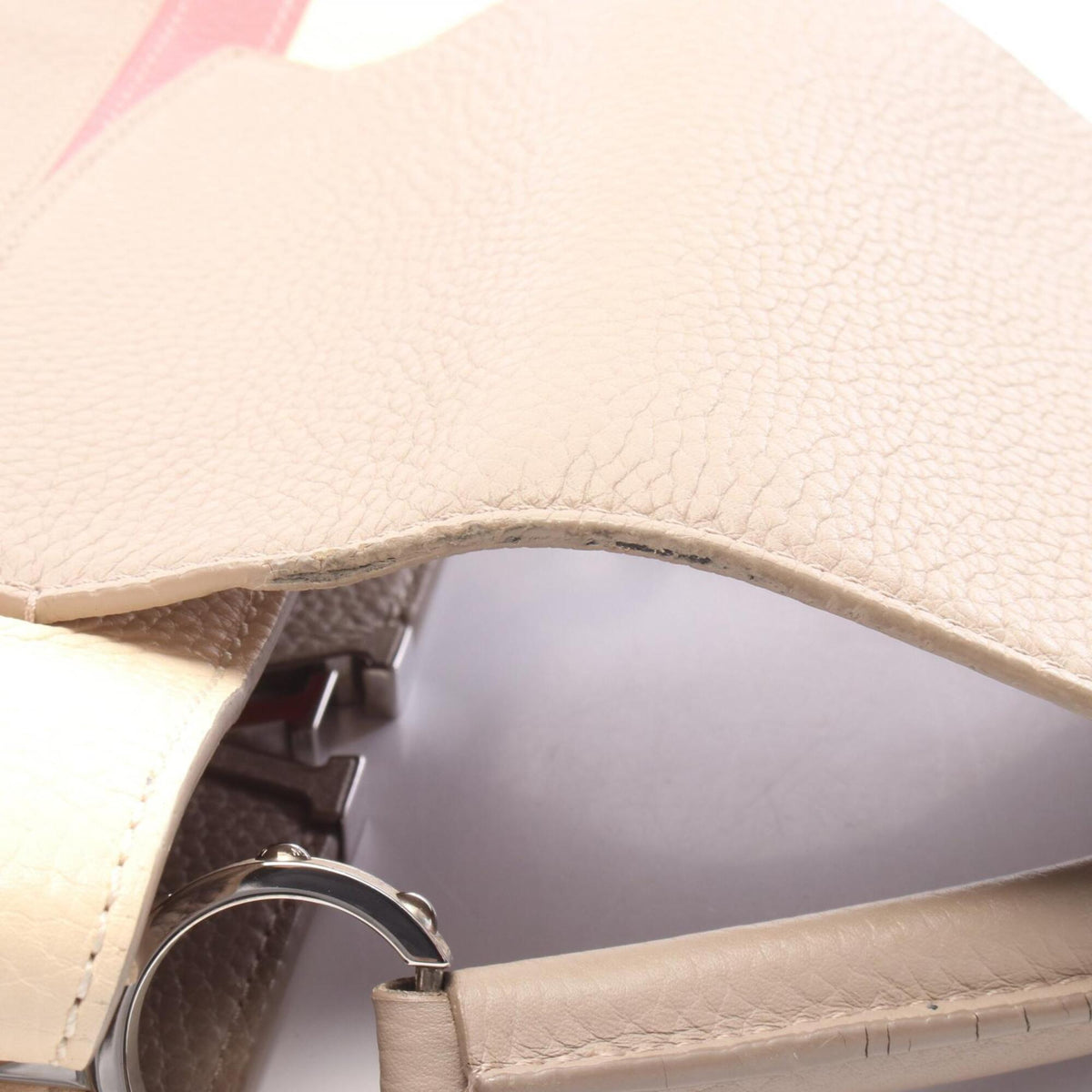 Louis Vuitton Beige Ivory Pink Leather Handbag (Pre-Owned)